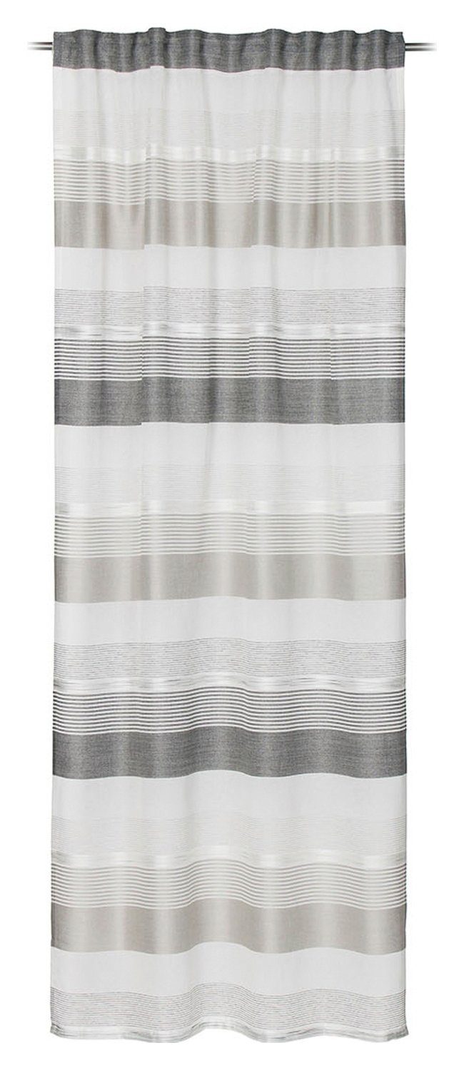 Vorhang PACINO, Verd. Schlaufen, Grau, L 245 x B 140 cm, Gözze, verdeckte Schlaufen, halbtransparent | Fertiggardinen