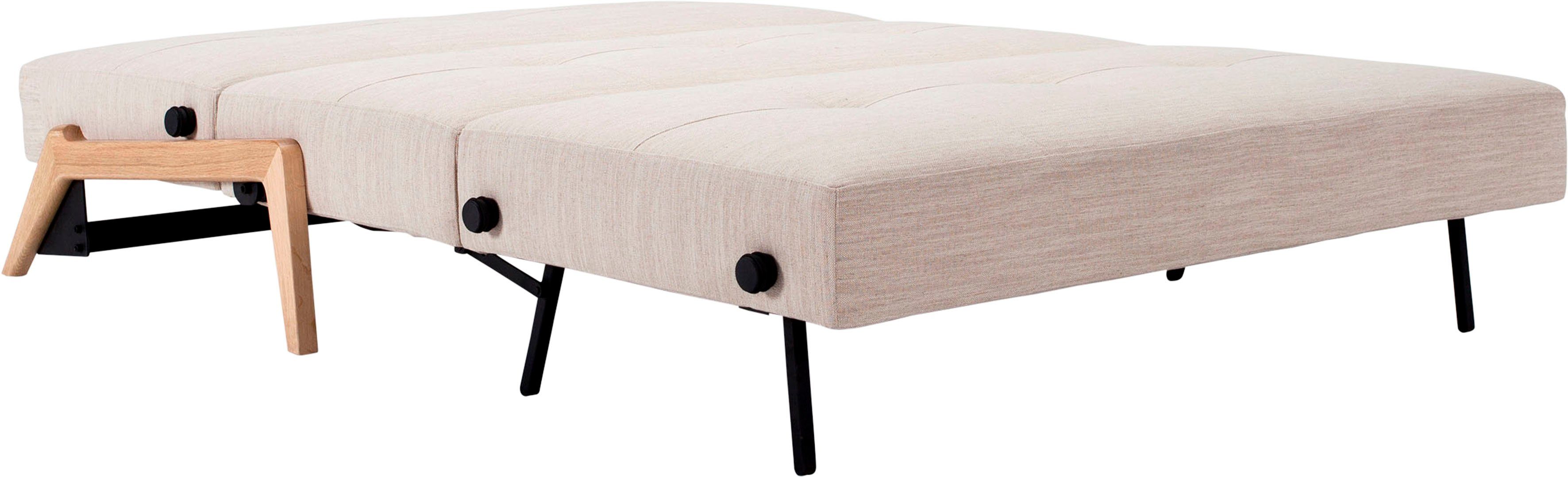 INNOVATION LIVING Klappsofa 612 sand Schlafsofa ™ Cubed, mit Eiche Füßen Kompaktes aus