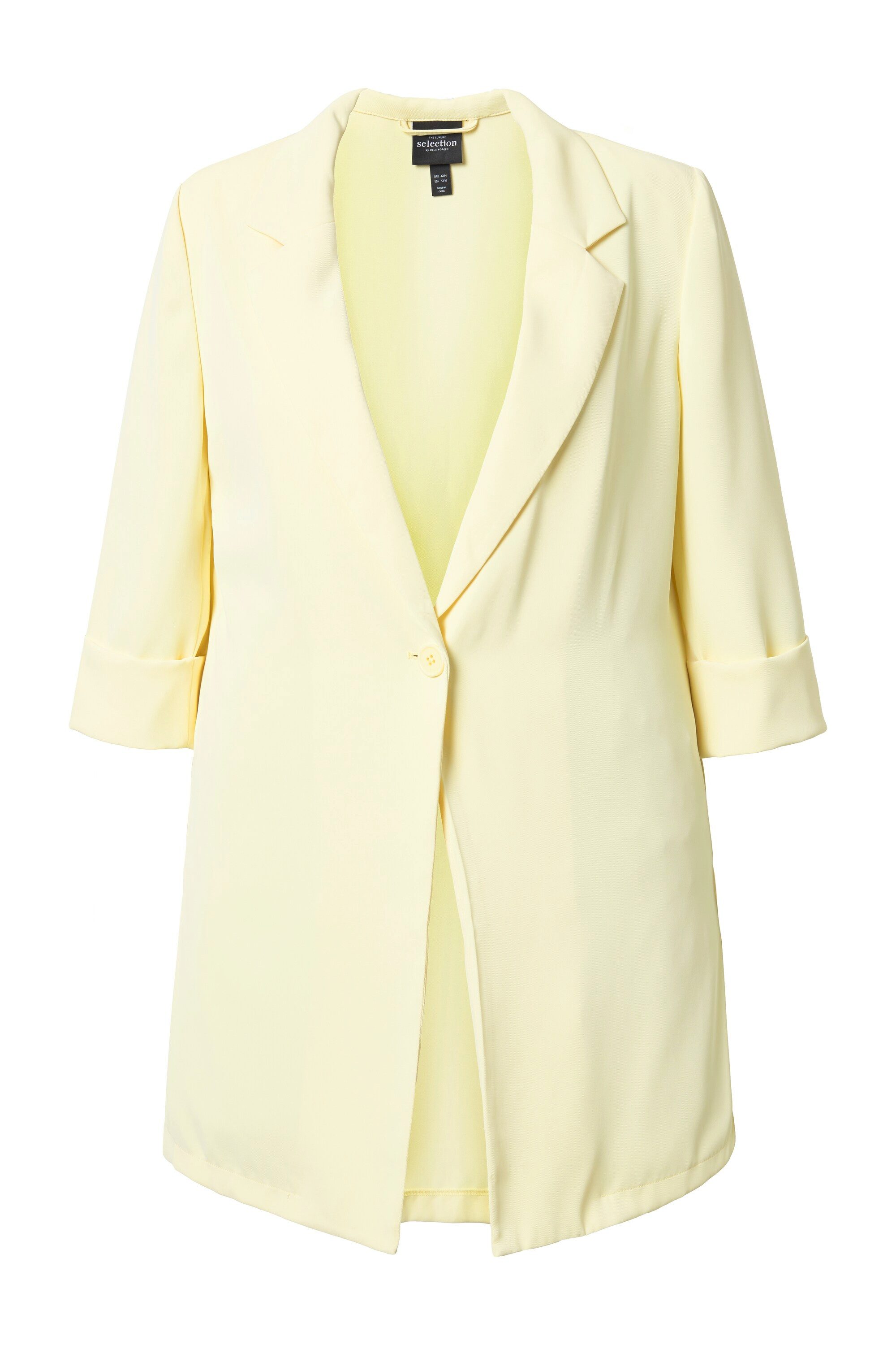 Ulla Popken Blusenblazer Blazer Reverskragen Seitenschlitze 3/4-Arm