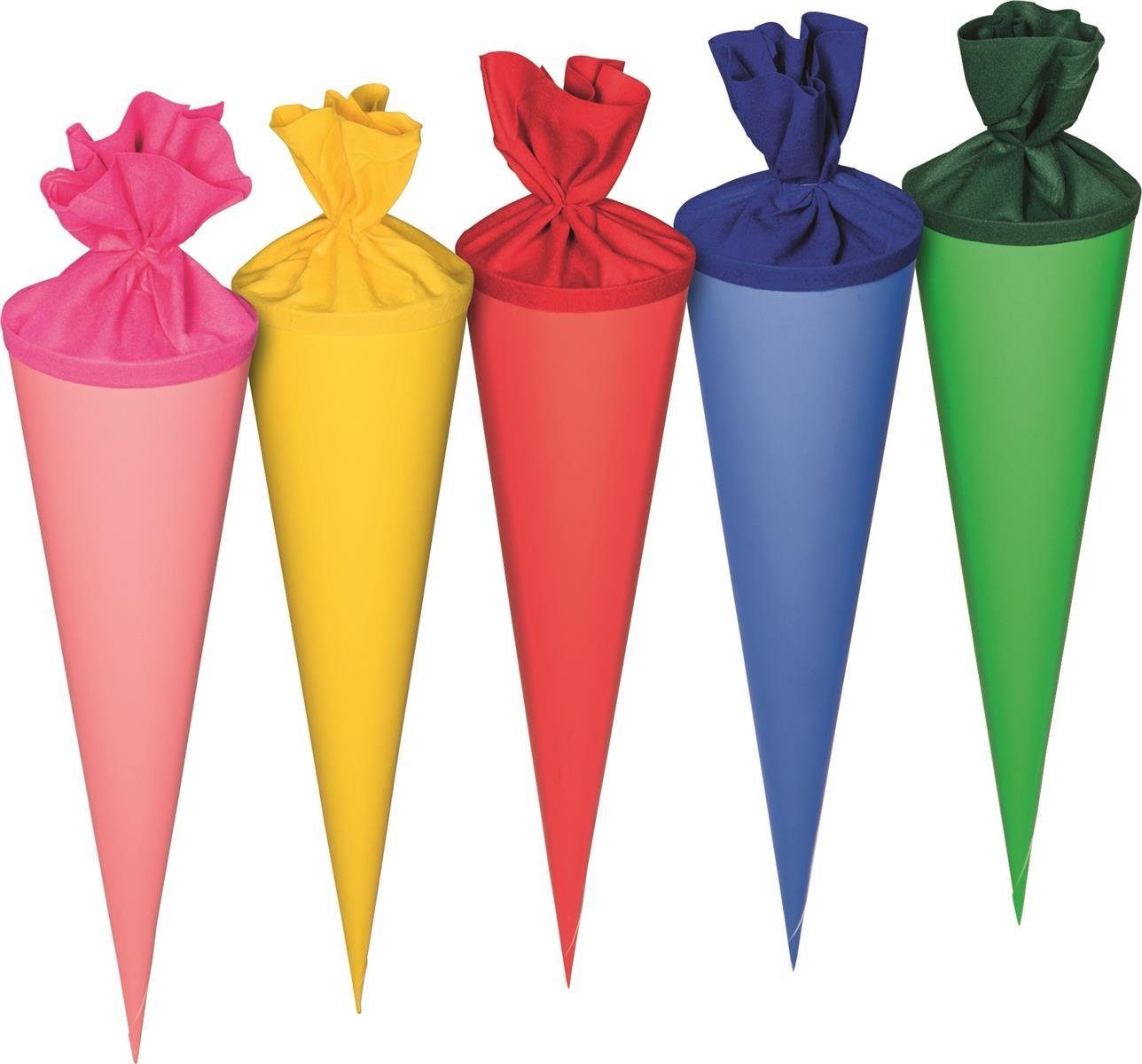 Heyda Schultüte Heyda 204870072 Schultüten-Rohling mit Filzverschluss 70 cm Ø 19 cm