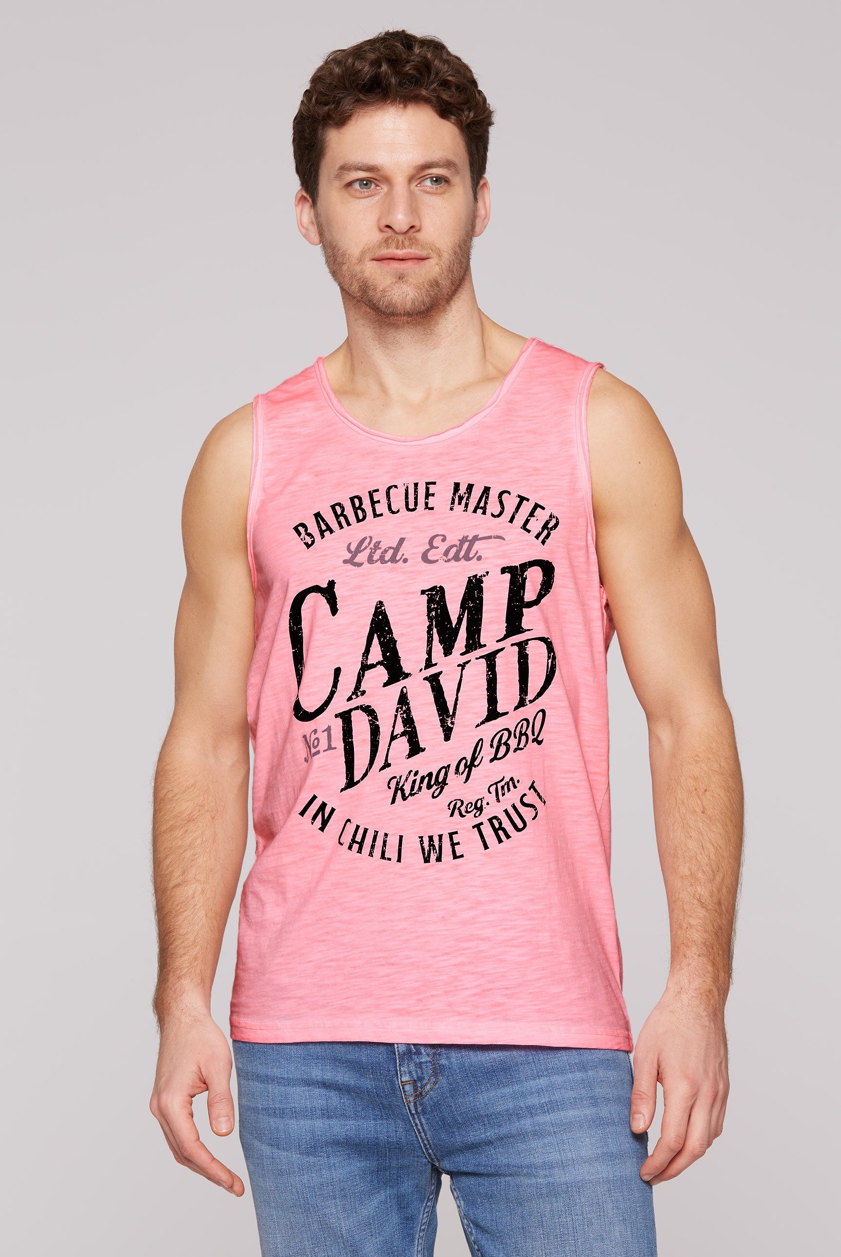 CAMP DAVID Tanktop mit offenen Kanten günstig online kaufen