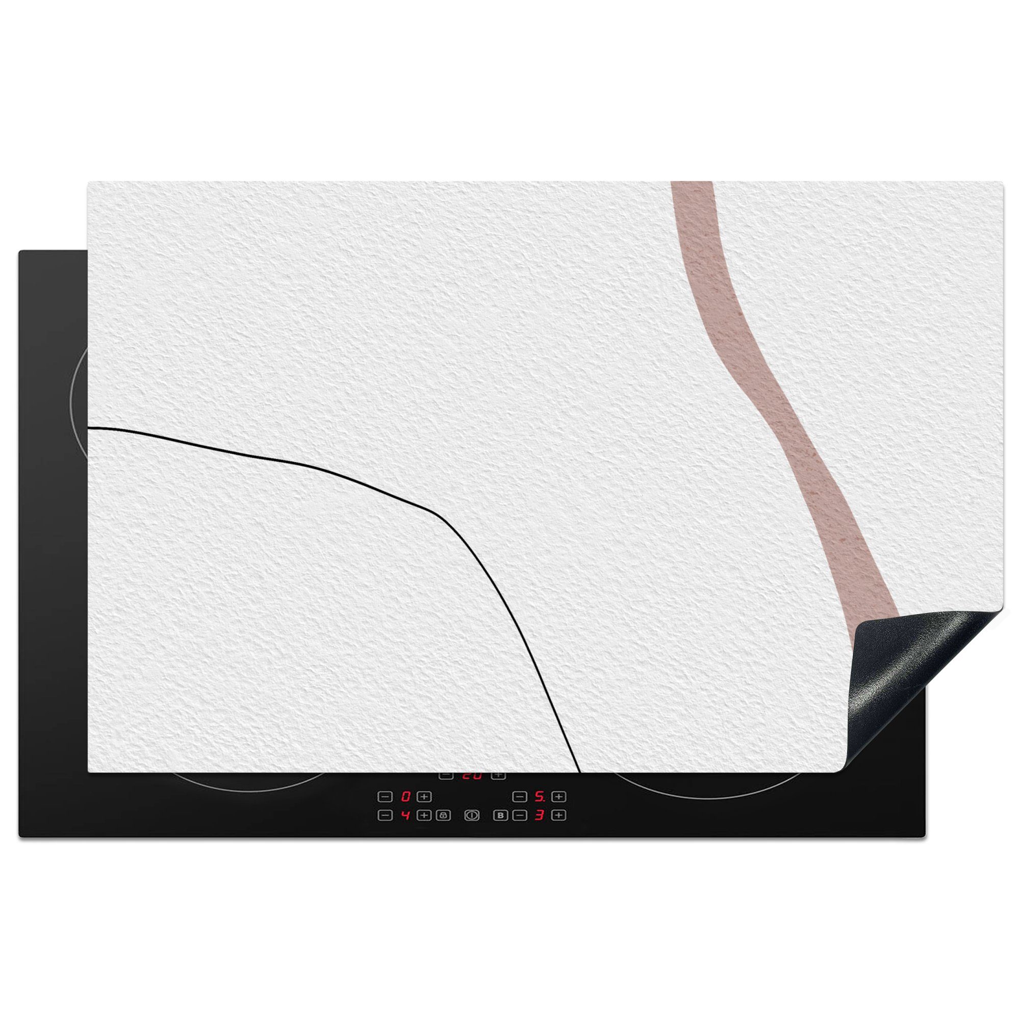 MuchoWow Herdblende-/Abdeckplatte Linie - Pastell - Gestaltung, Vinyl, (1 tlg), 81x52 cm, Induktionskochfeld Schutz für die küche, Ceranfeldabdeckung