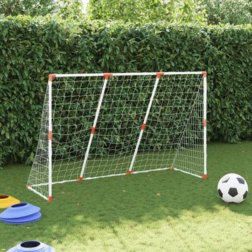 vidaXL Fußballtor Fußballtor für Kinder mit Bällen 2-in-1 Weiß 184x64x124 cm