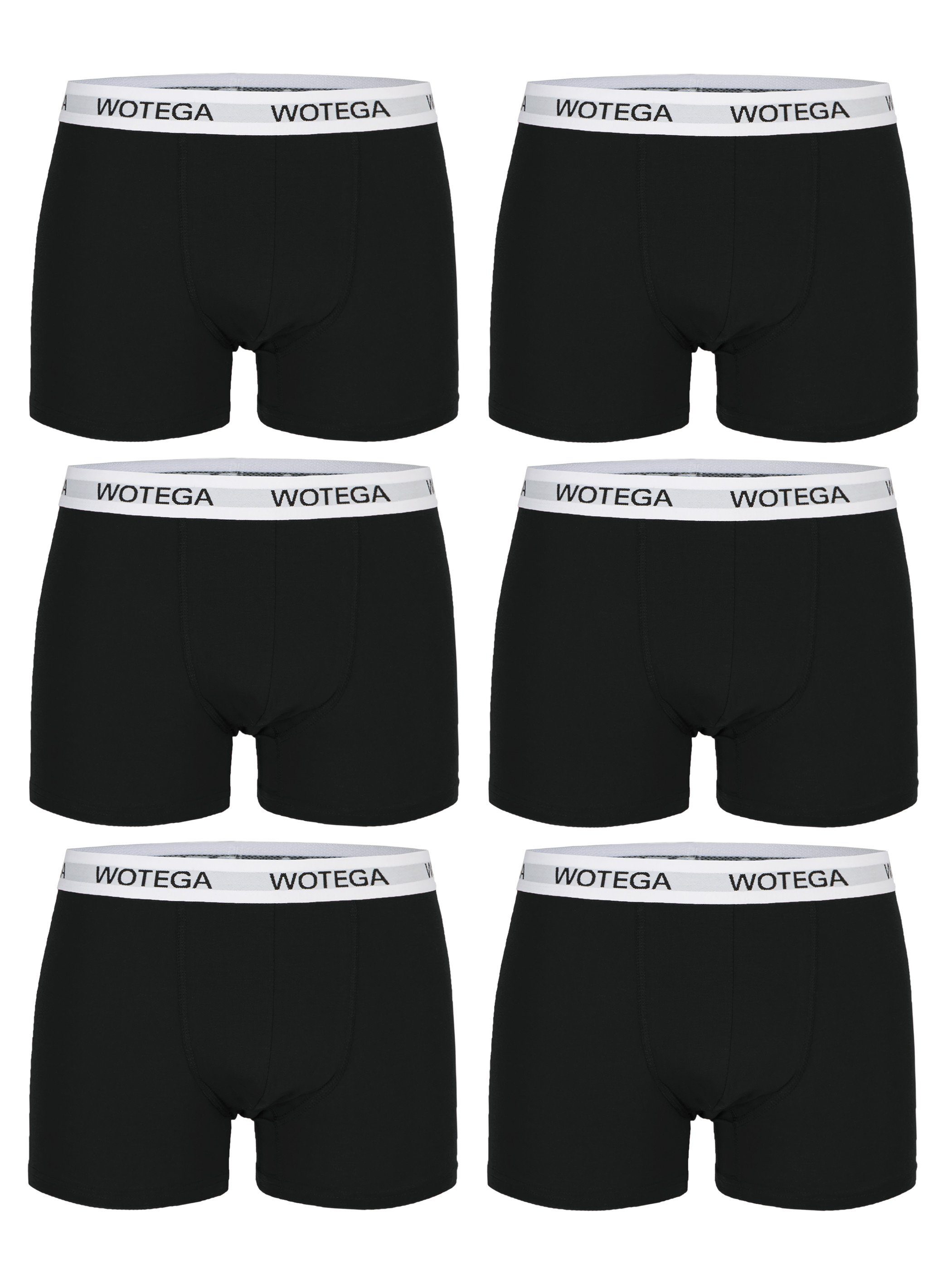 Unterhosen Joe WOTEGA Baumwoll (Spar-Packung, Boxershorts Pack 6er Schwarz bequeme (black im 6er-Pack) 194008)