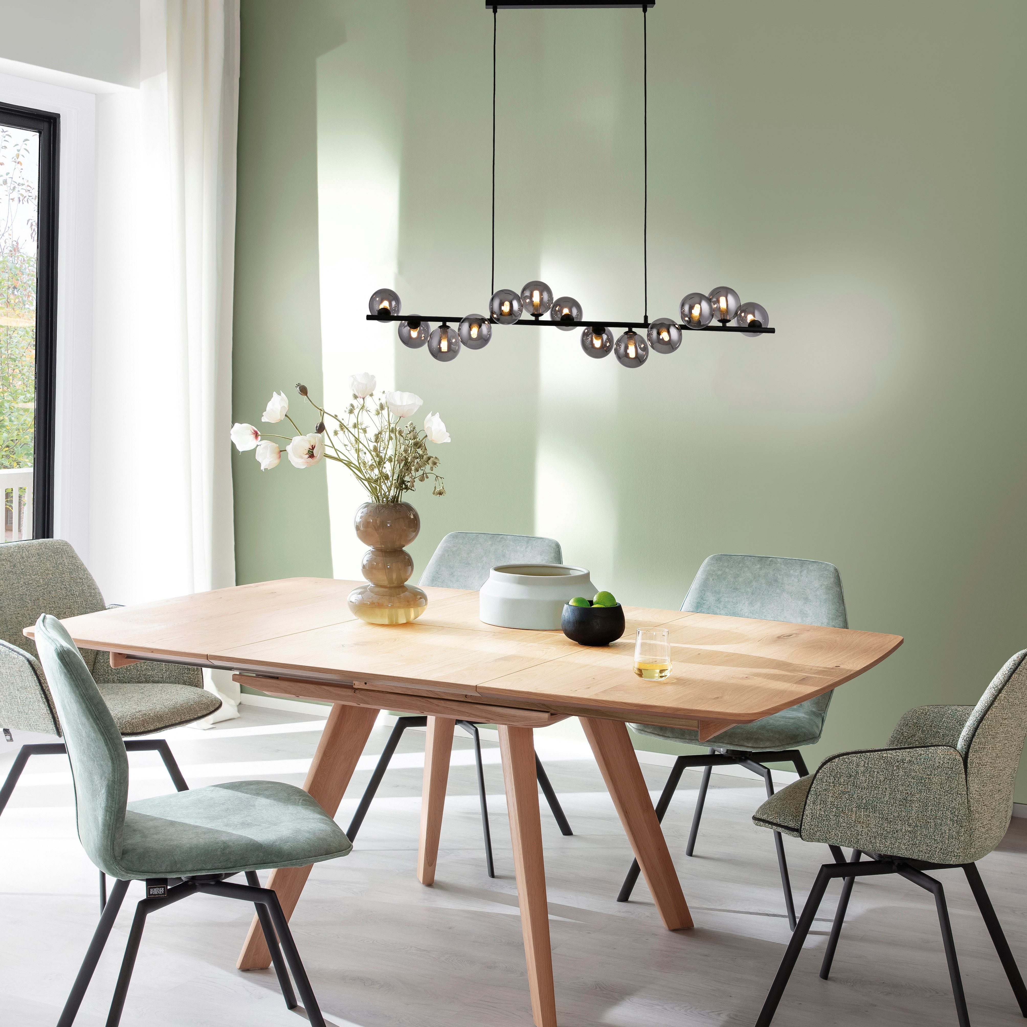 SCHÖNER WOHNEN-Kollektion LED Pendelleuchte DUBAI, LED wechselbar, Warmweiß, SCHÖNER WOHNEN Kollektion, Höheneinstellbar, Rauchgläser