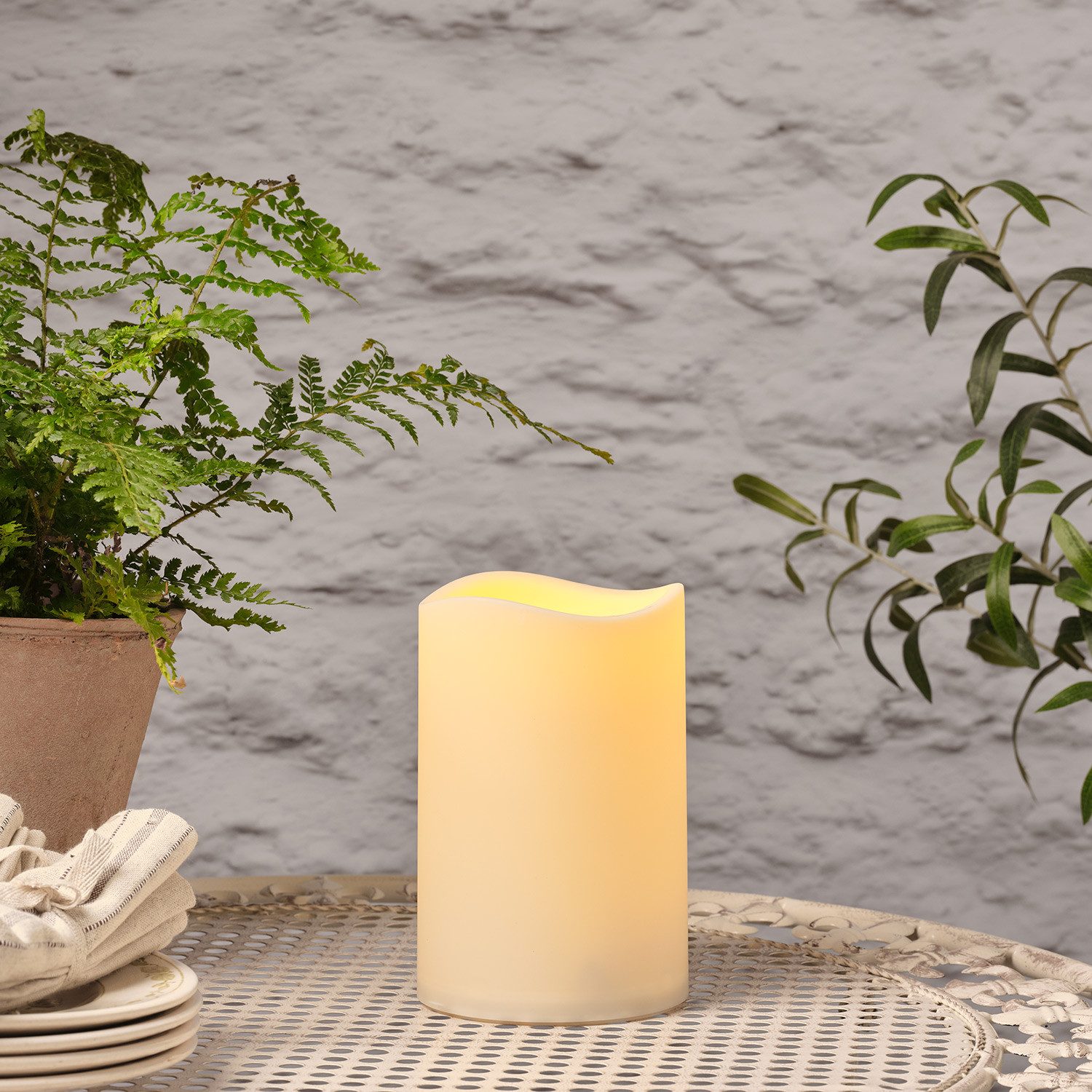 Lights4fun LED-Kerze LED Outdoor Kerze Timer 17,5cm günstig online kaufen