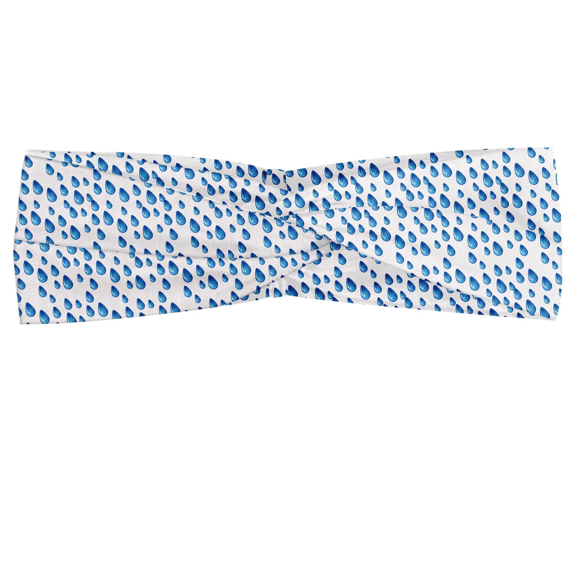 Abakuhaus Stirnband Elastisch und Angenehme alltags accessories Blau Regentropfen im Wasser Herbst