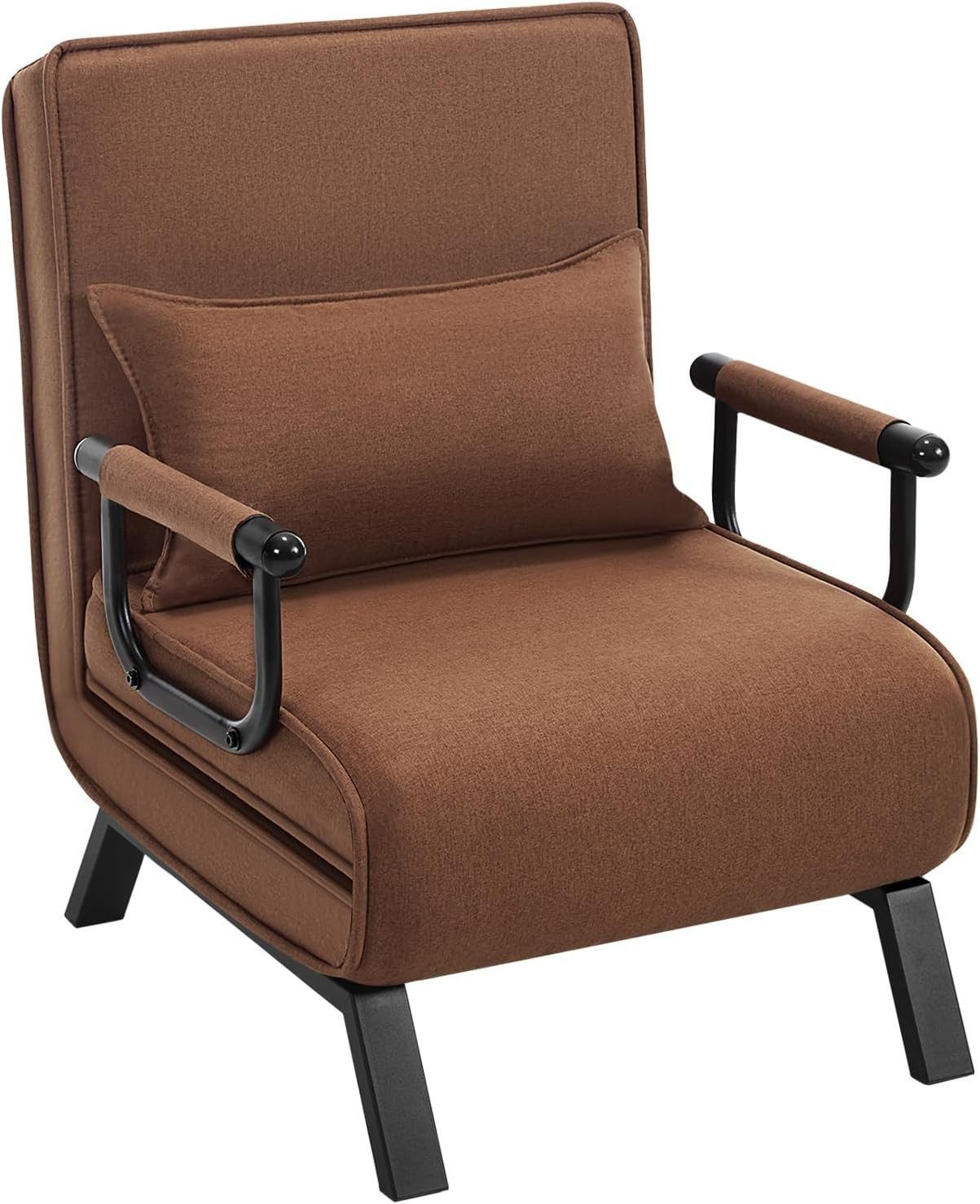 WOLTU Schlafsofa 1 Teile, Schlafsessel 3 in 1, mit Bettfunktion, Sofabett Gästebett Braun