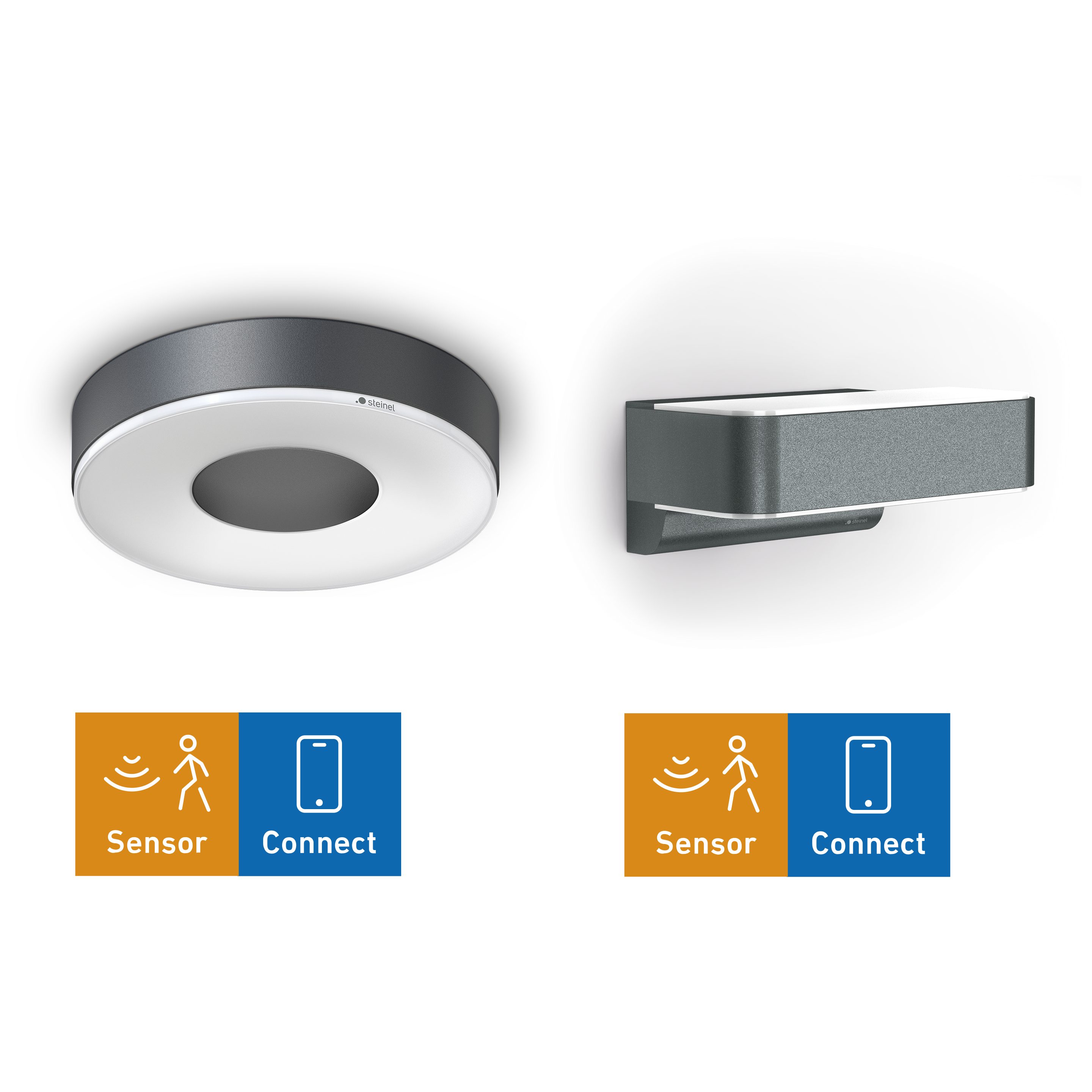 steinel Smarte LED-Leuchte Welcome Home Bundle, LED fest integriert, Warmweiß, LED Sensor Innenleuchte RS 200 SC & Außenleuchte L810 SC