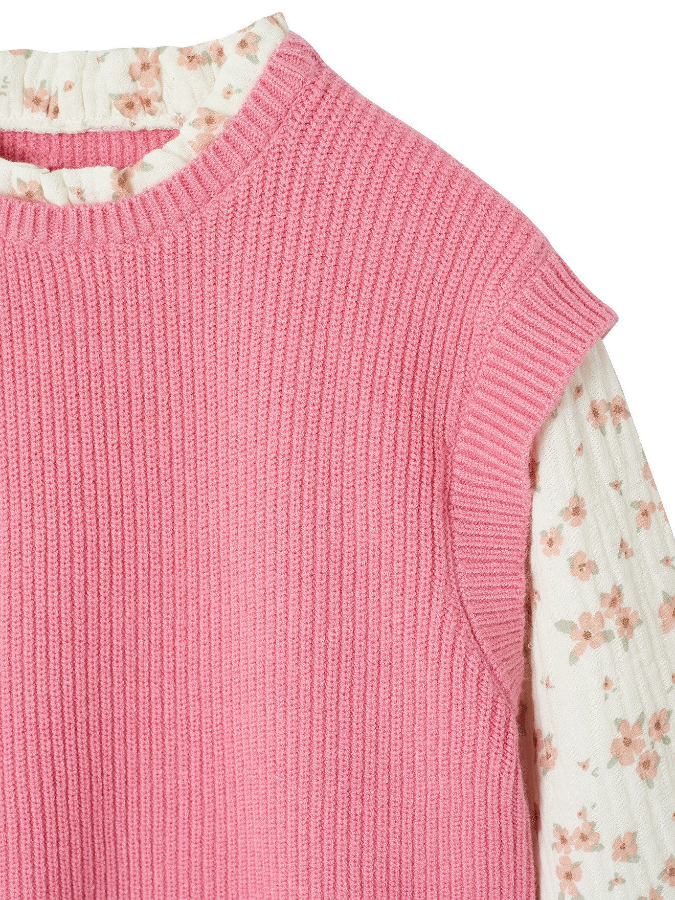 vertbaudet Pullunder Pullover Mädchen, 2-in-1-Look