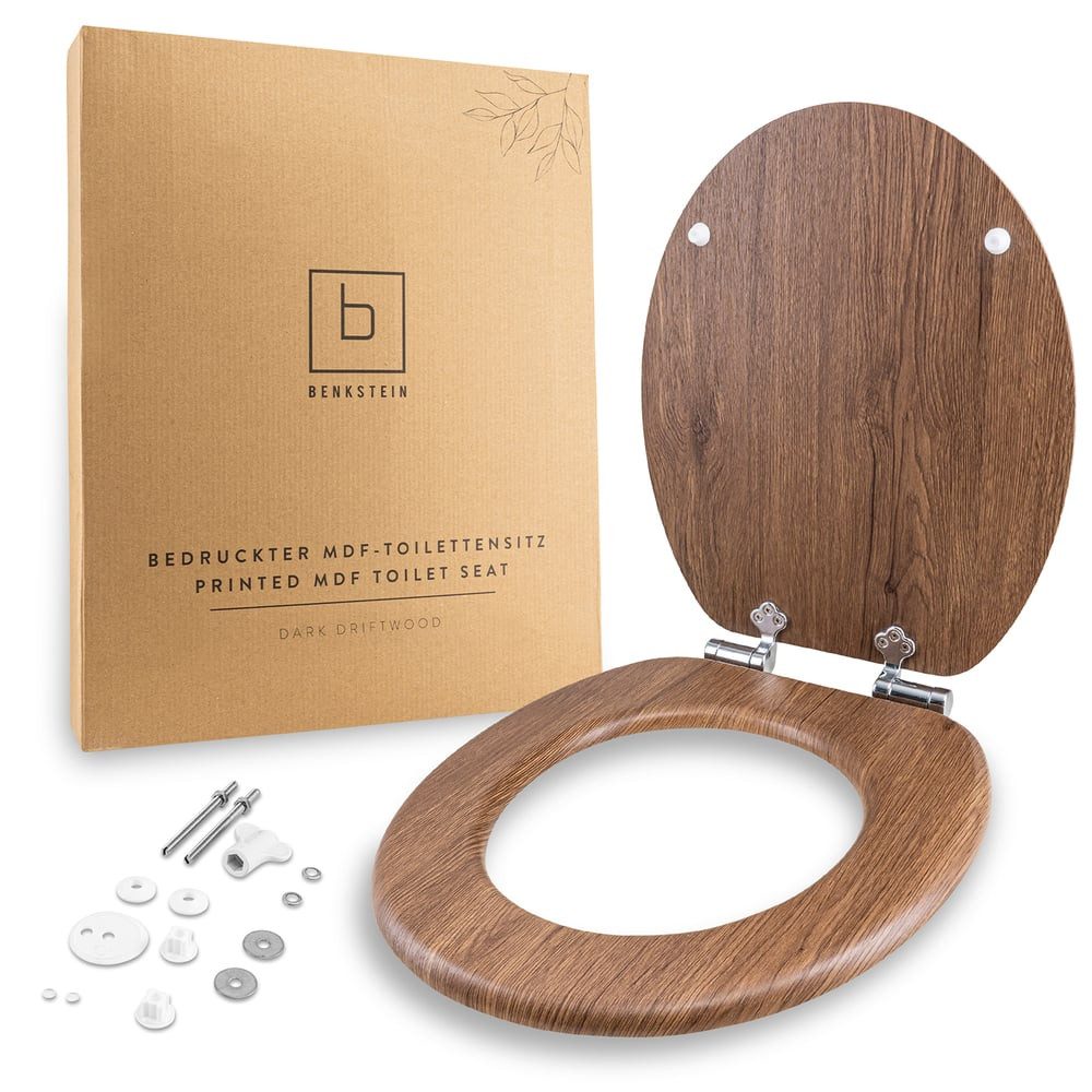 Benkstein WC-Sitz Premium WC-Deckel antibakteriell, bedruckter Deckel, Duroplast Klodeckel mit Quick-Release-Funktion und Absenkautomatik