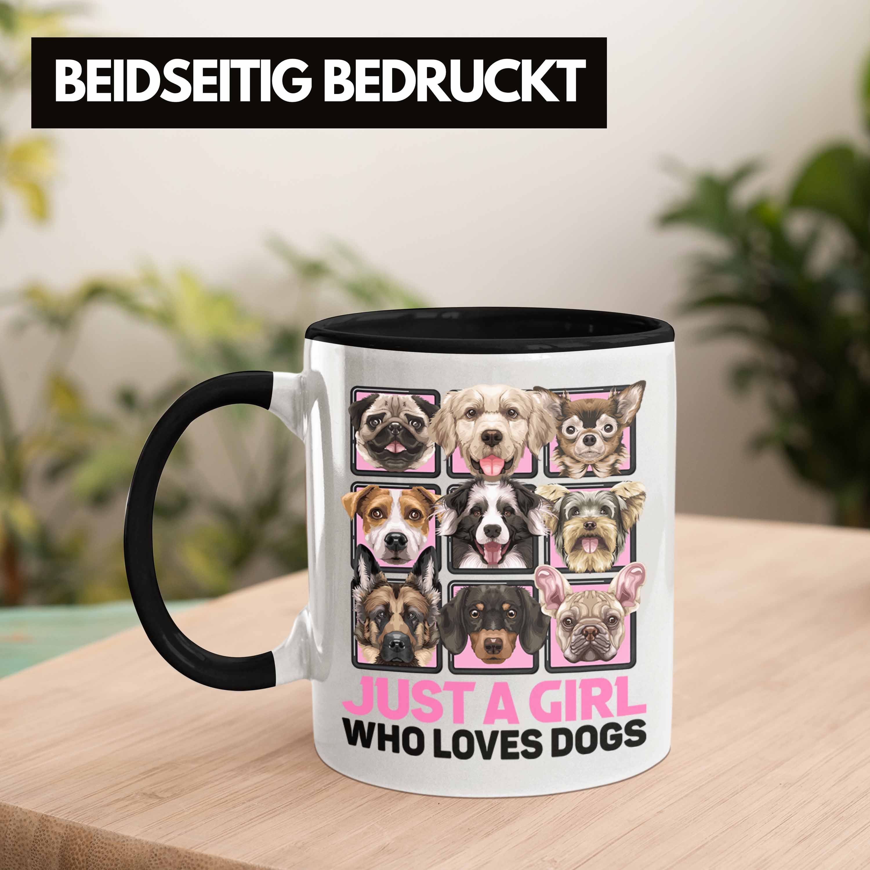 Trendation Tasse Hundeliebhaberin Just Schwarz Girl Tasse Hunderassen A Geschenk Kaffee-Becher