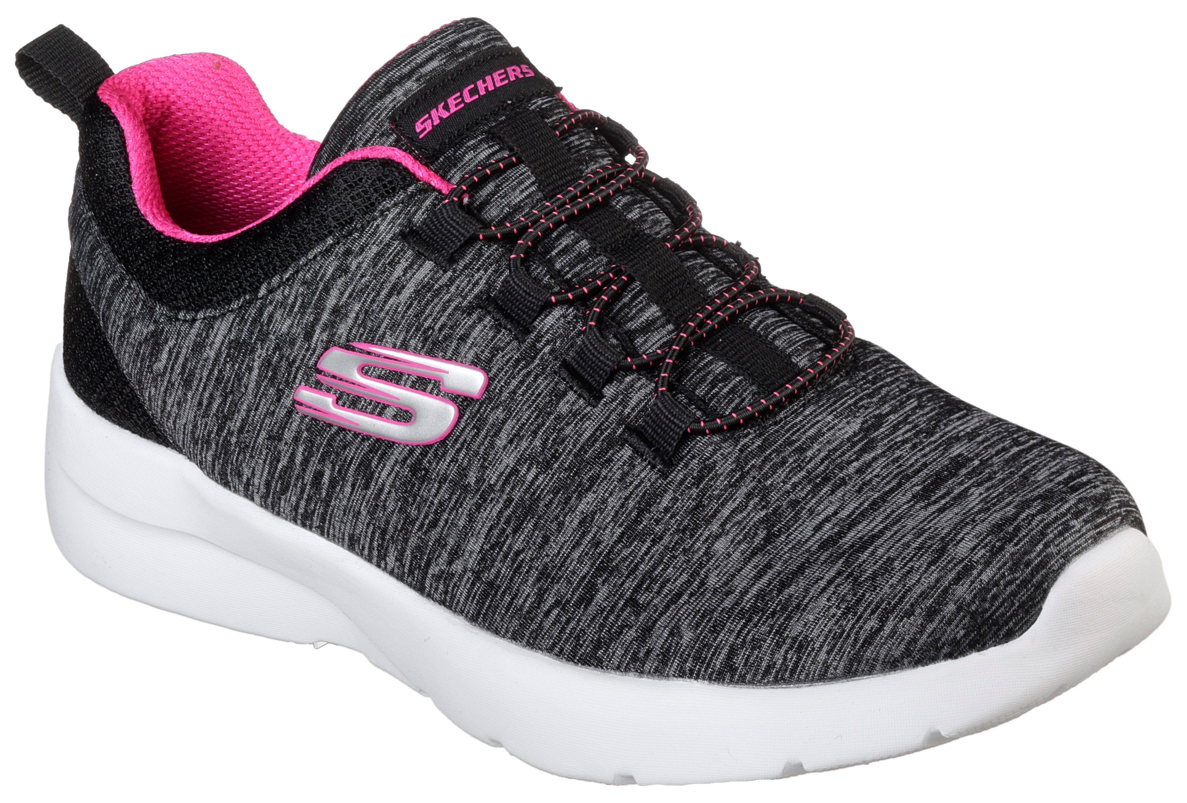 Skechers DYNAMIGHT 2.0-IN A FLASH Slip-On Sneaker für Maschinenwäsche geeignet schwarz-pink