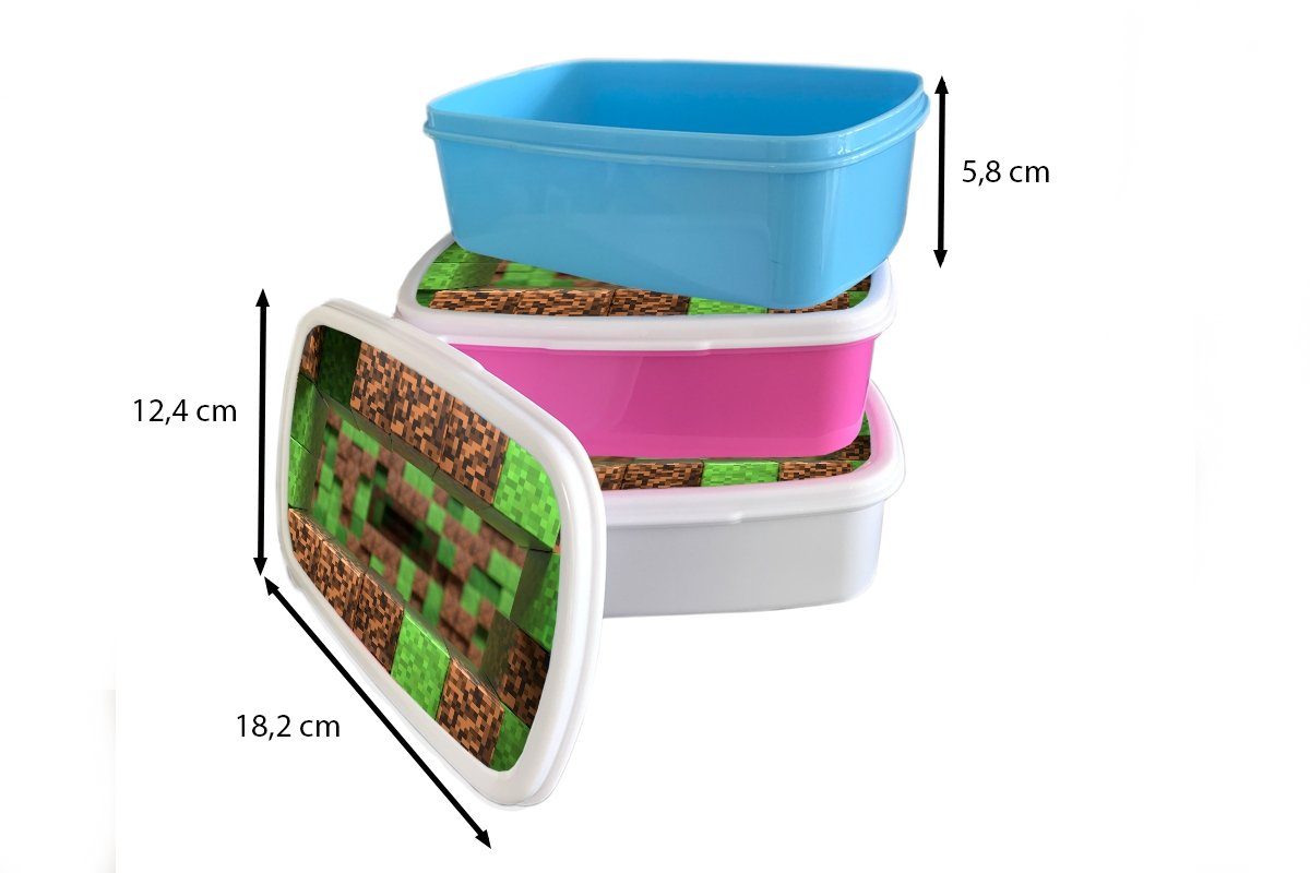 Brotbox weiß - Lunchbox Blöcke und Kunststoff, (2-tlg), für für Spiele Spiele Kinder Brotdose, - Kinder, MuchoWow und Erwachsene, Jungs Mädchen -