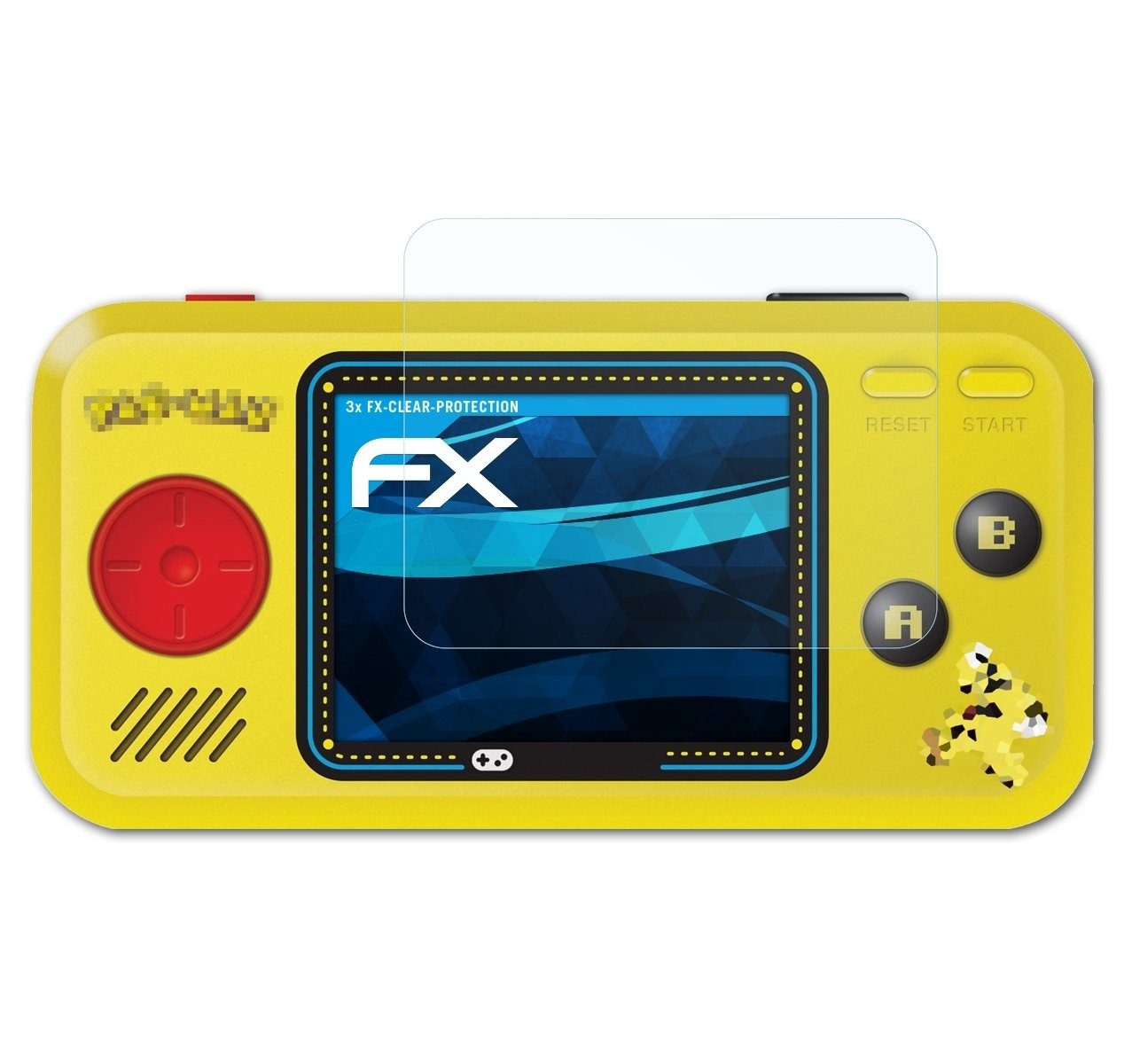 atFoliX Schutzfolie Displayschutz für My Arcade Pac-Man Pocket Player, (3 Folien), Ultraklar und hartbeschichtet