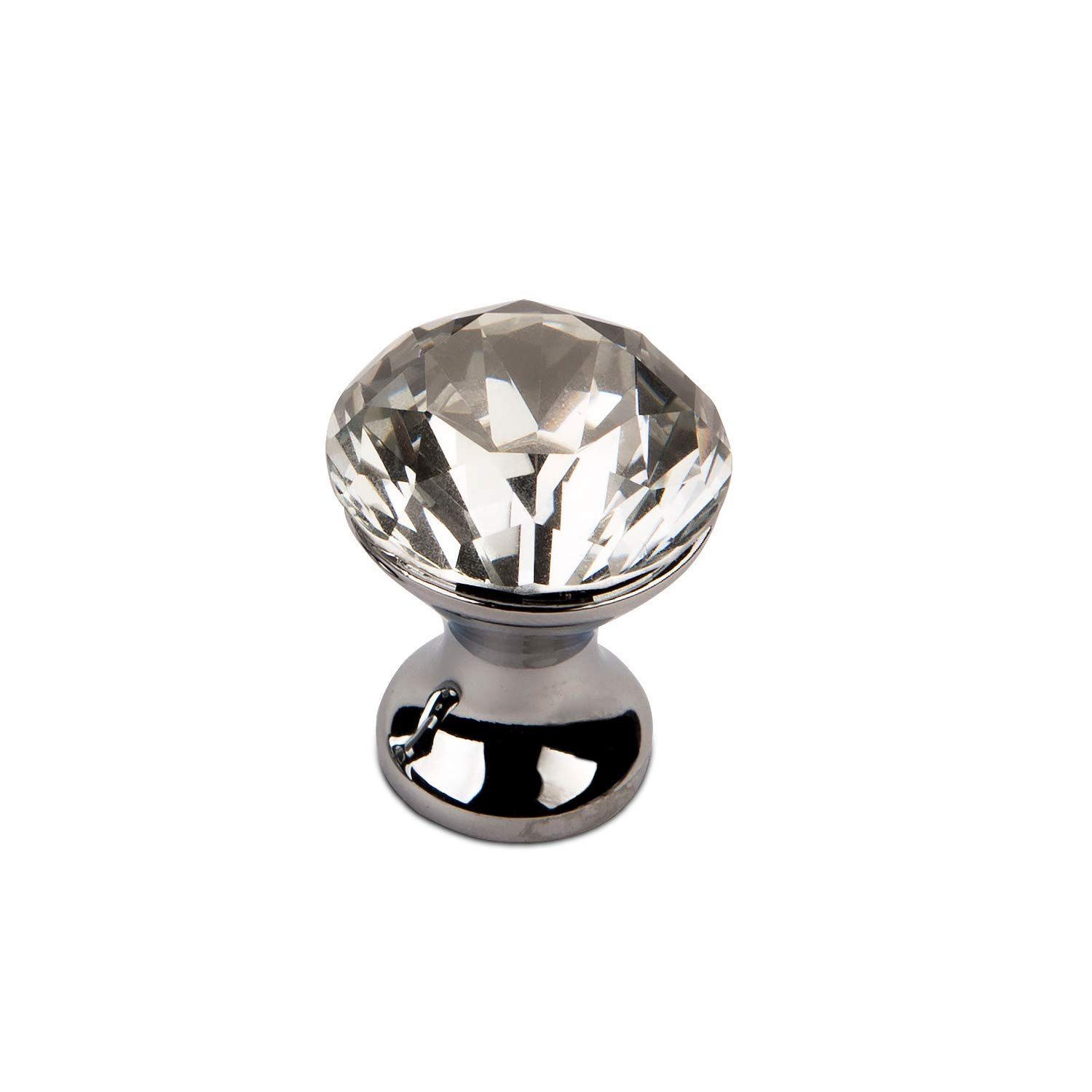 Crystal-Line dekorativ Kristallglas, Schraube incl. Möbelknopf Chrom glamour Knopf / SO-TECH® Knauf