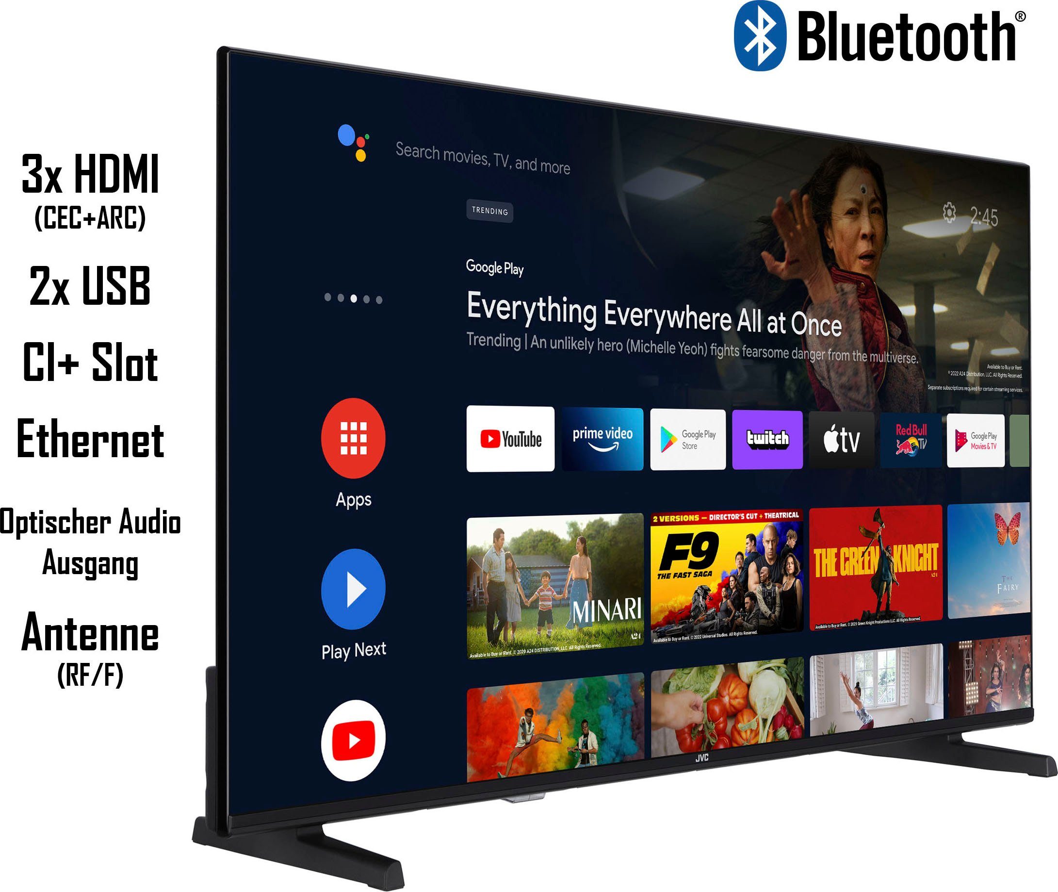JVC LT-43VA3355 LED-Fernseher (108 cm/43 Zoll, Smart-TV) Android Ultra TV, 4K HD