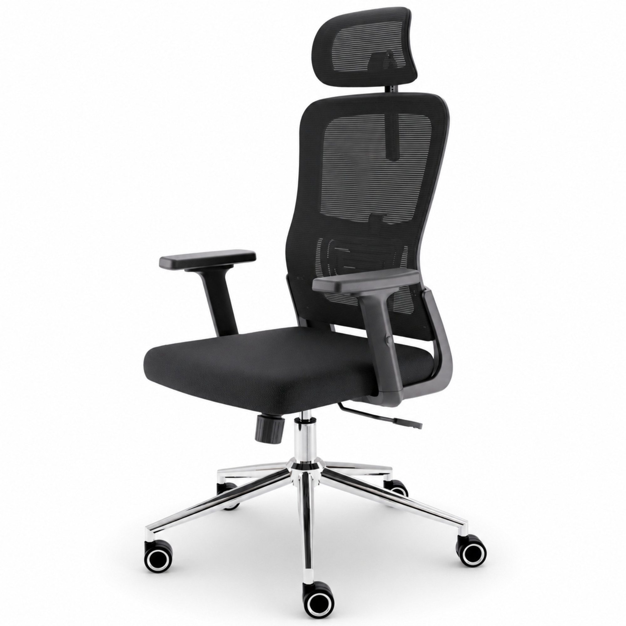 CLOUVOU Bürostuhl Ergonomisch, Schreibtischstuhl bis 150 kg - Testsieger (BrightSeat - Chefsessel für Arbeitszimmer, 2D Armlehne), Blade Wheels, Homeoffice, Gaming Stuhl, Drehstuhl