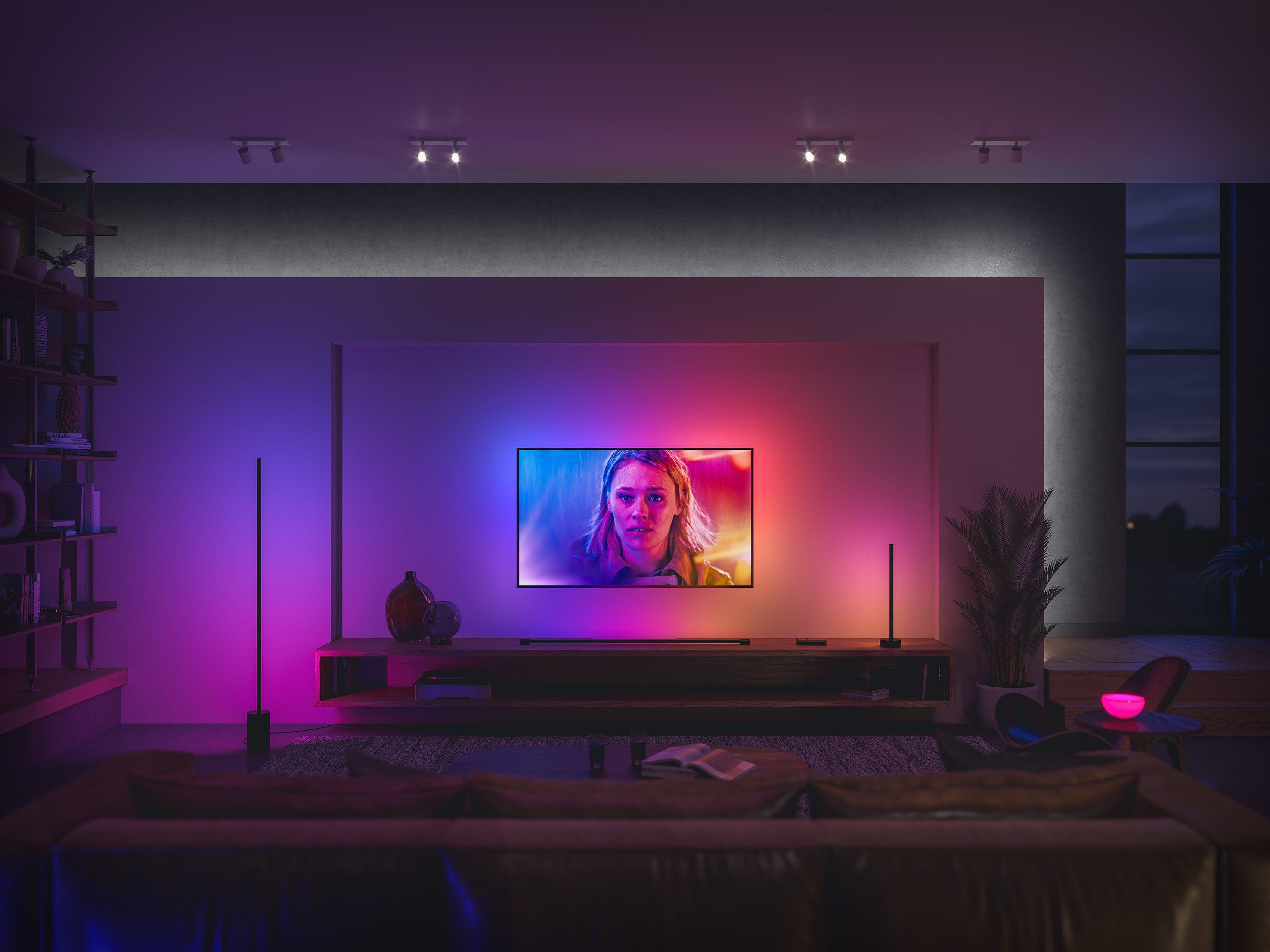 Philips Hue LED Stripe Gradient Ambience Lightstrip Basis+ Erweiterung, Set (Basis und Erweiterung)