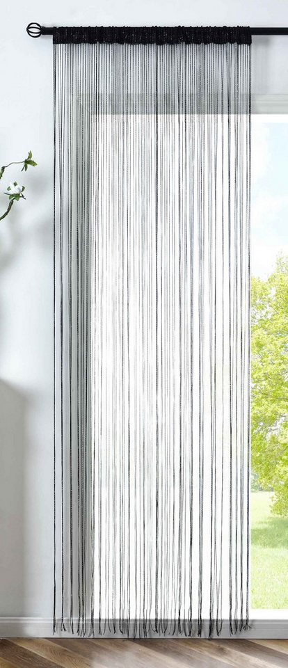 Gardinenbox Gardine, Stangendurchzug, Fadengardine Lurex Tunneldurchzug 20305N