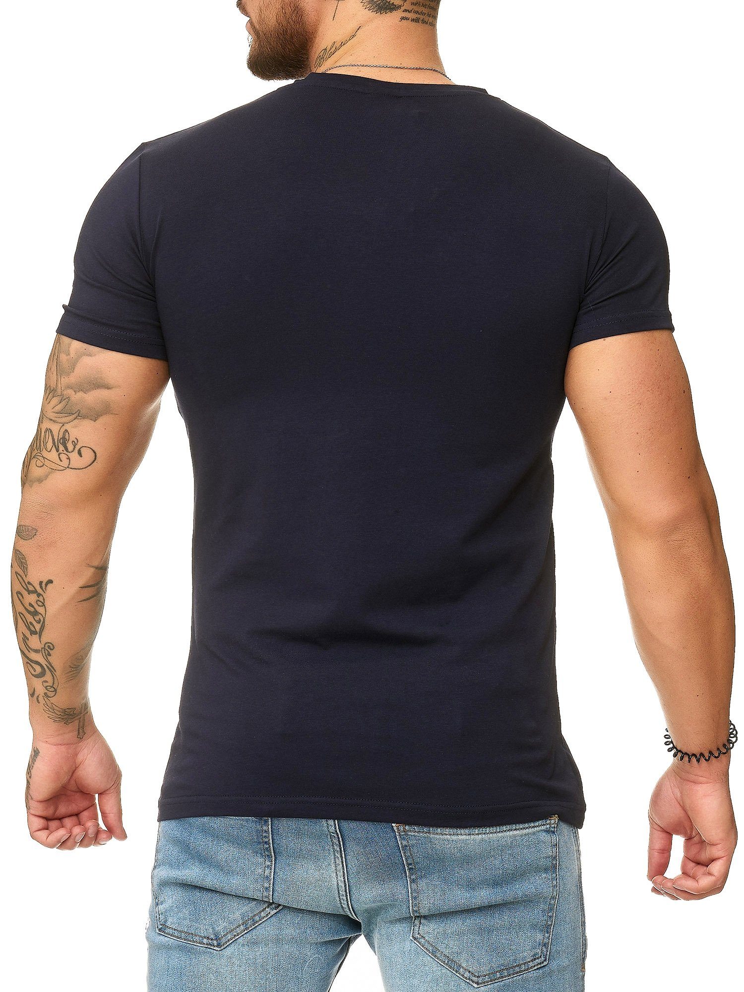 1-tlg) Polo OneRedox 1309C Kurzarmshirt T-Shirt Tee, Navy (Shirt Freizeit Fitness Casual