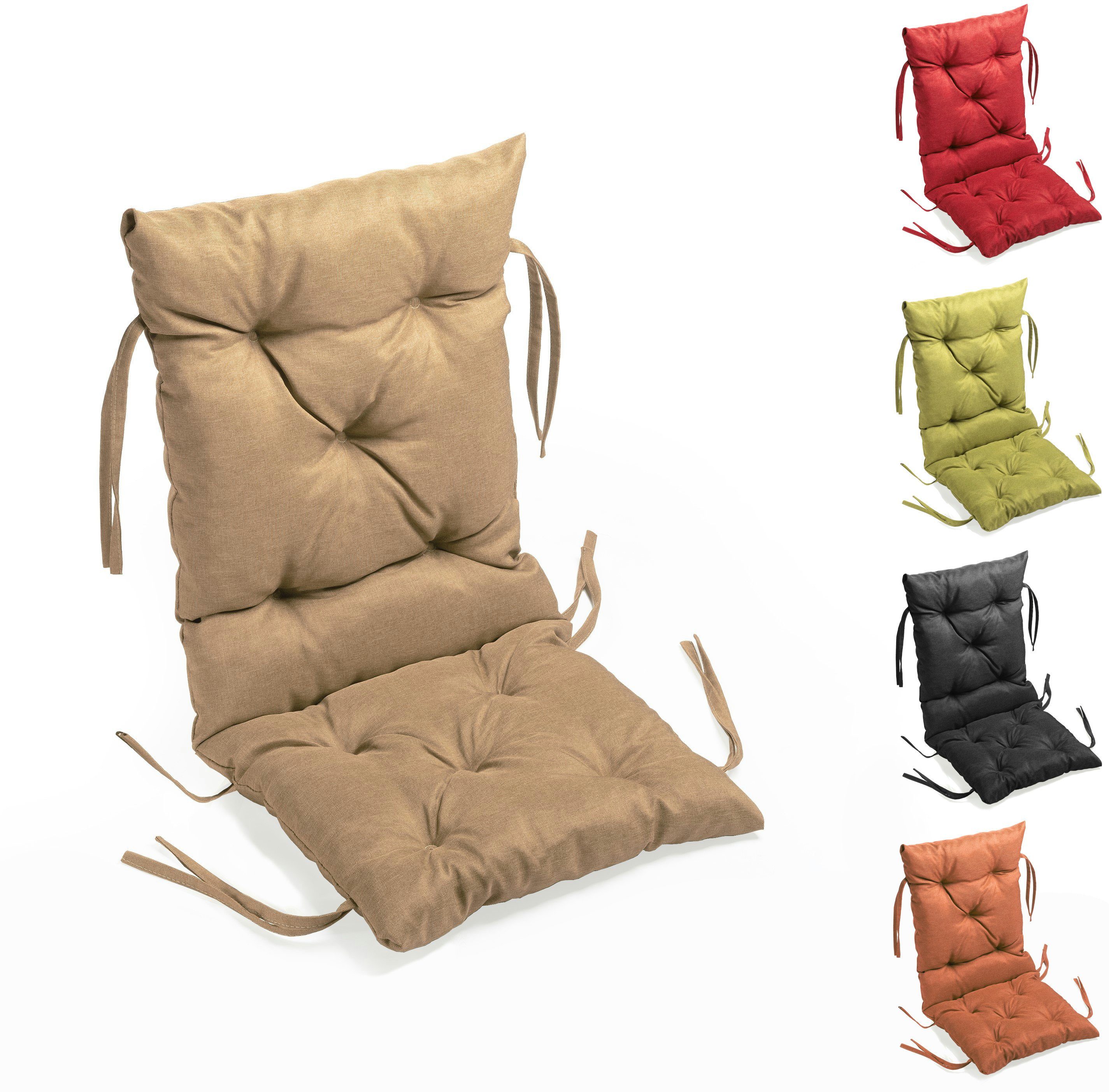 sunnypillow Bankauflage Bankauflage Stuhlkissen viele Farben und Größen zur Auswahl, 40 cm x 40 cm x 40 cm sandfarben