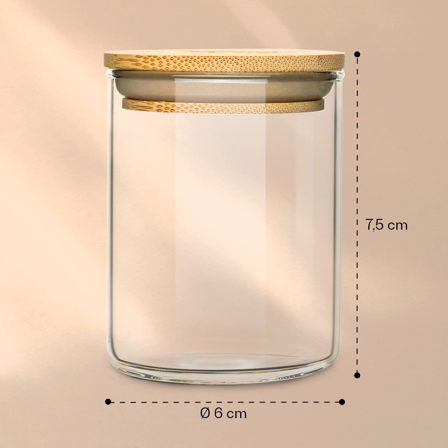 Glas runde Klarstein Gläser Frischhaltedose Bambusdeckel,