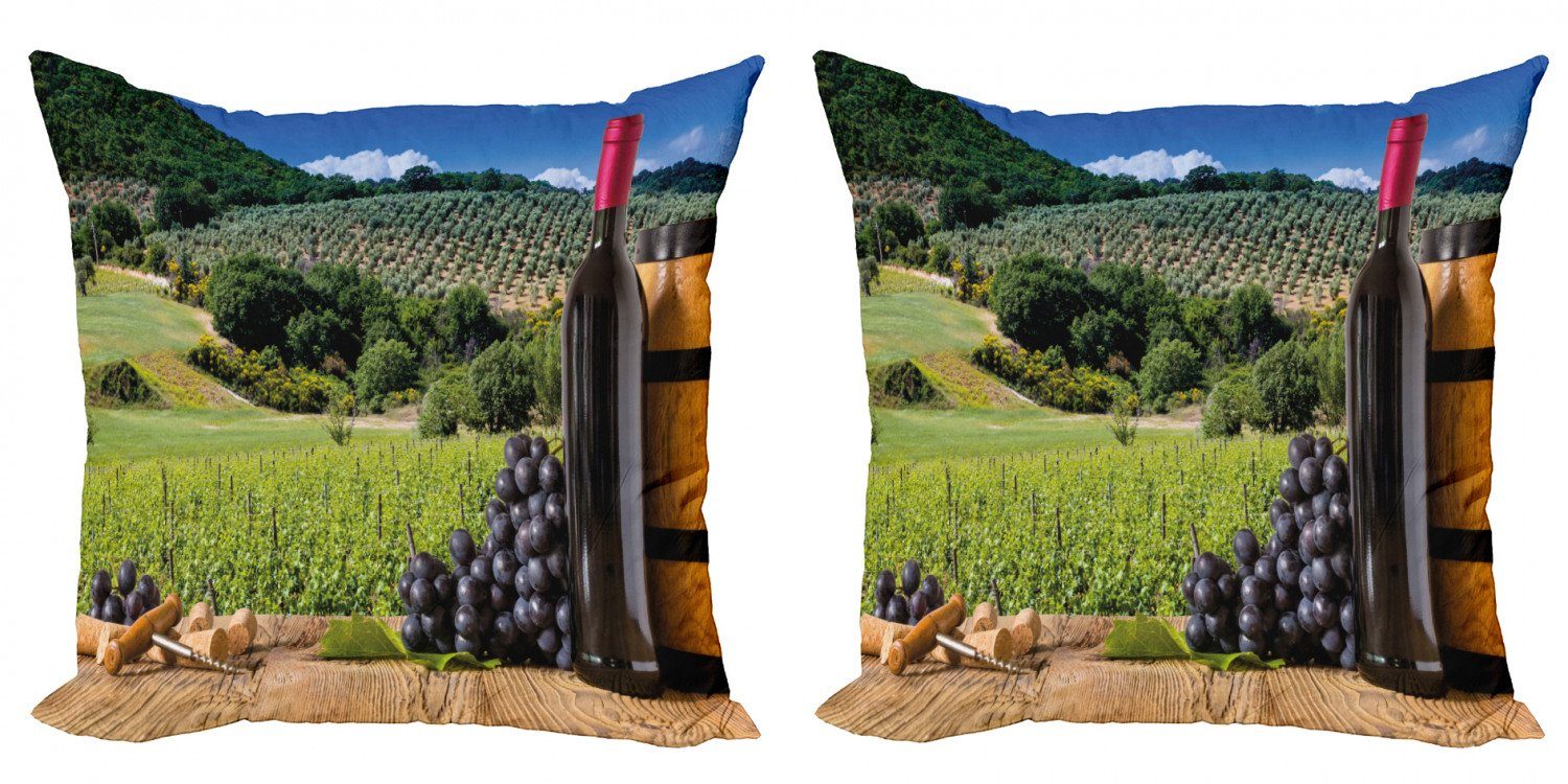 Kissenbezüge Modern Accent Doppelseitiger Digitaldruck, Abakuhaus (2 Stück), Wein Idyllische Toskana Land