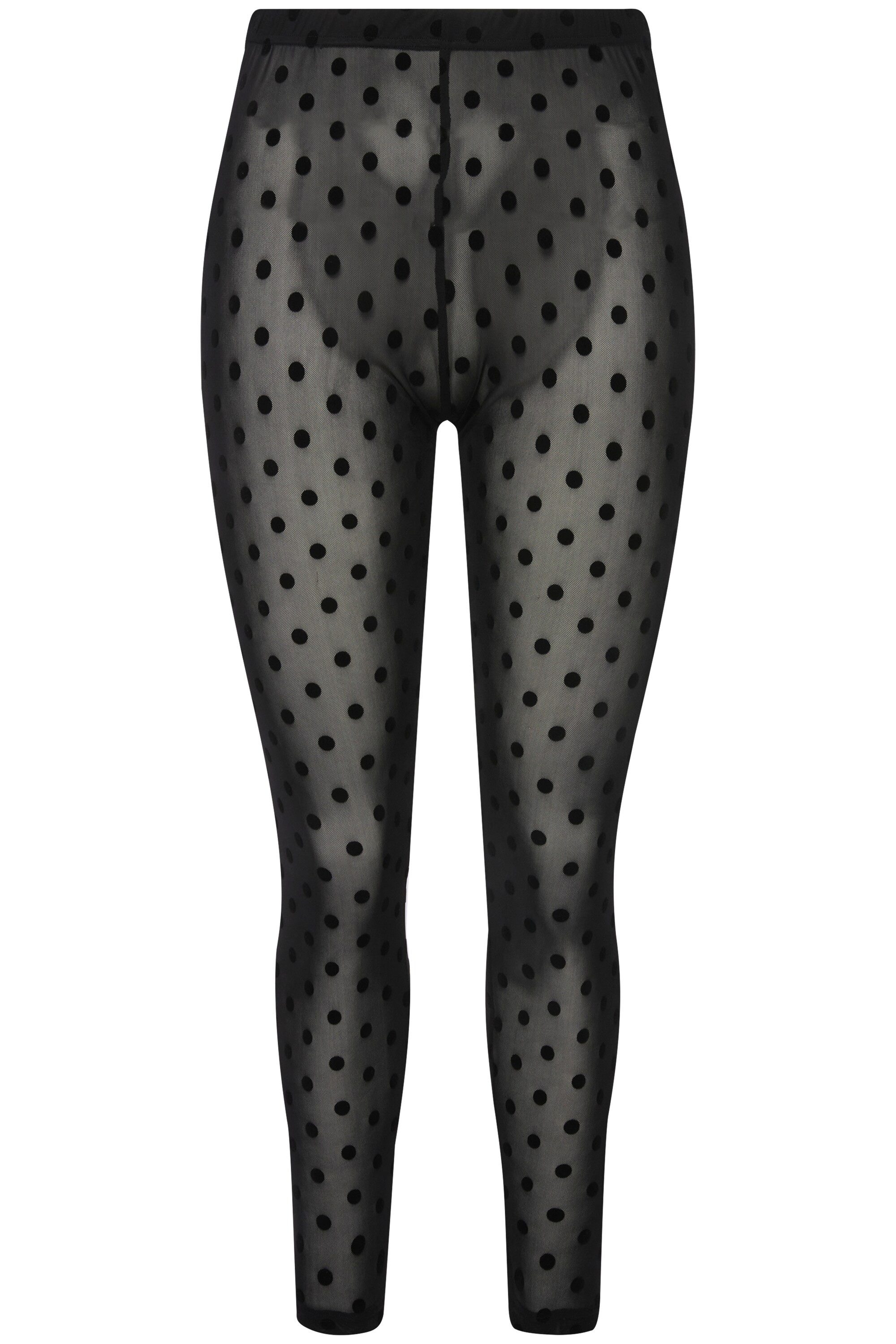 Ulla Popken Feinstrumpfhose Strumpf-Leggings Mesh Flock-Punkte günstig online kaufen