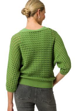 Zero Strickpullover mit Fledermausärmeln (1-tlg) Lochmuster