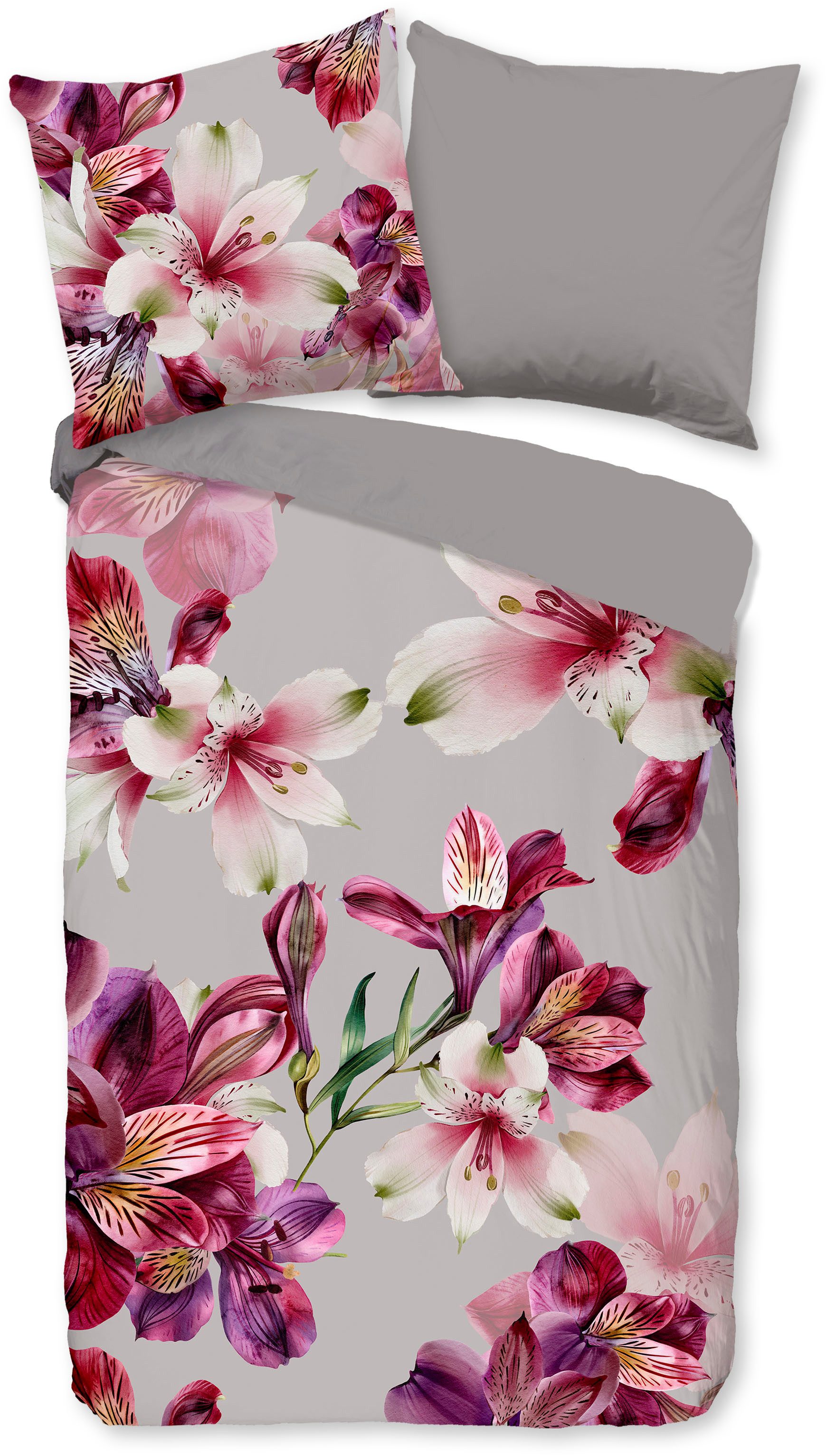 good morning Wendebettwäsche Inca, Renforcé, 2 teilig, 100% Baumwolle, Renforcé, Reißverschluss, Wendeoptik, Blumen