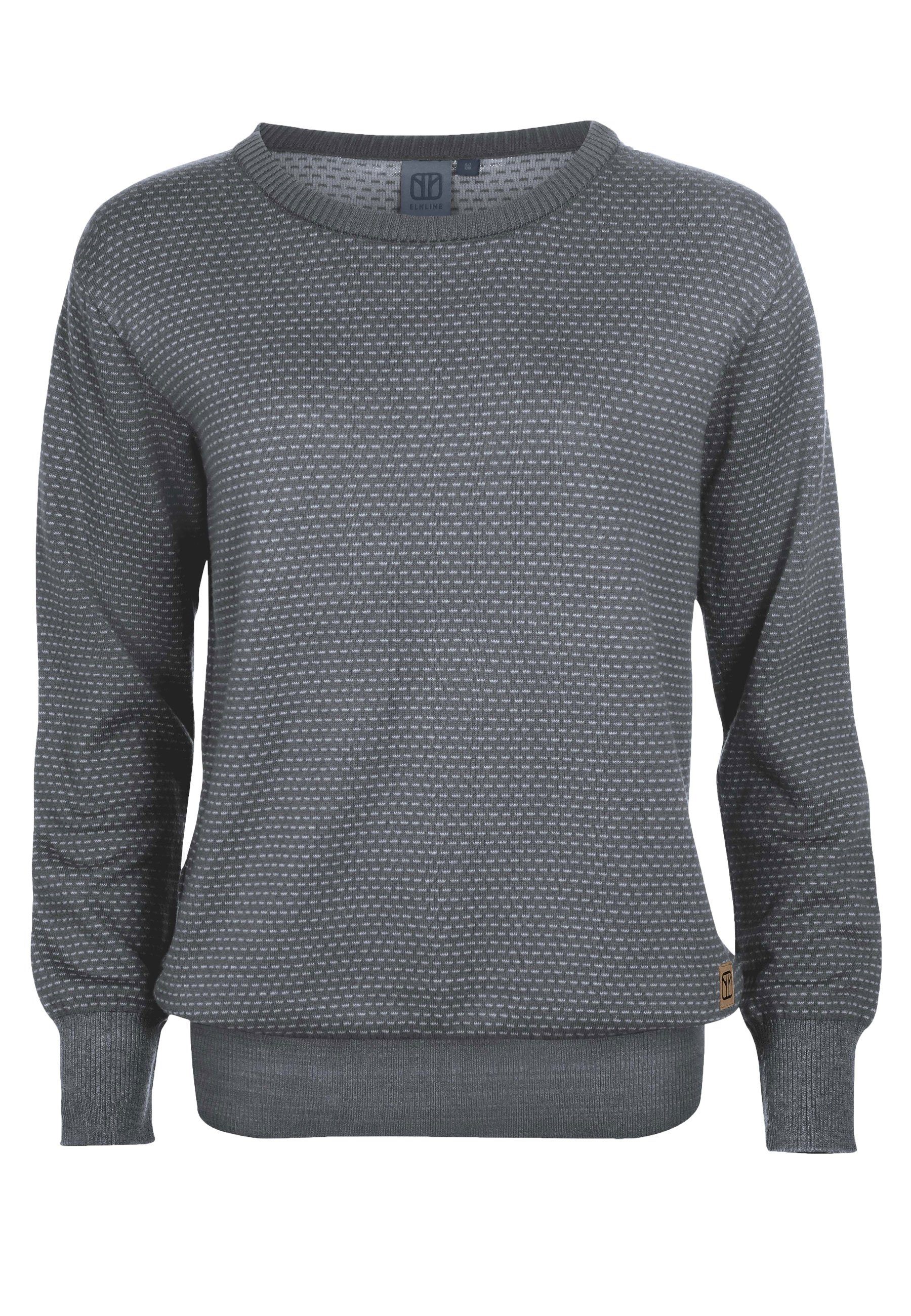 Basic Pullover lockerer Elkline greymelange-lightgrey Coffee Pot Schnitt Strickpullover