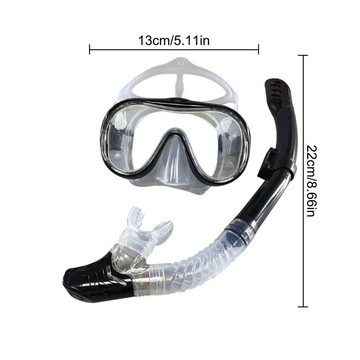 HAUSS SPLOE Schnorchel Schnorchelset Schnorchelmaske Taucherbrille Erwachsene (1 St., Anti-Leck Anti-Fog Tauchmaske Dry Schnorchel aus Gehärtetem Glas), Trocken Schnorchel Schwimmen und Tauchen