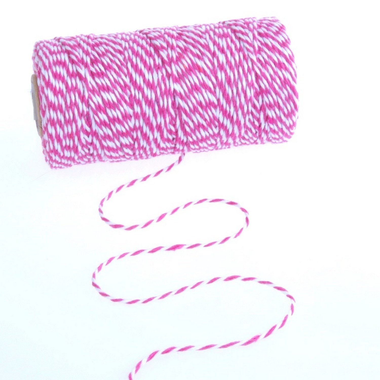 Deko AS Dekoobjekt "Bäckerkordel" aus Baumwolle - pink-weiß - 1,5mm - 100m - 804-1,5-100