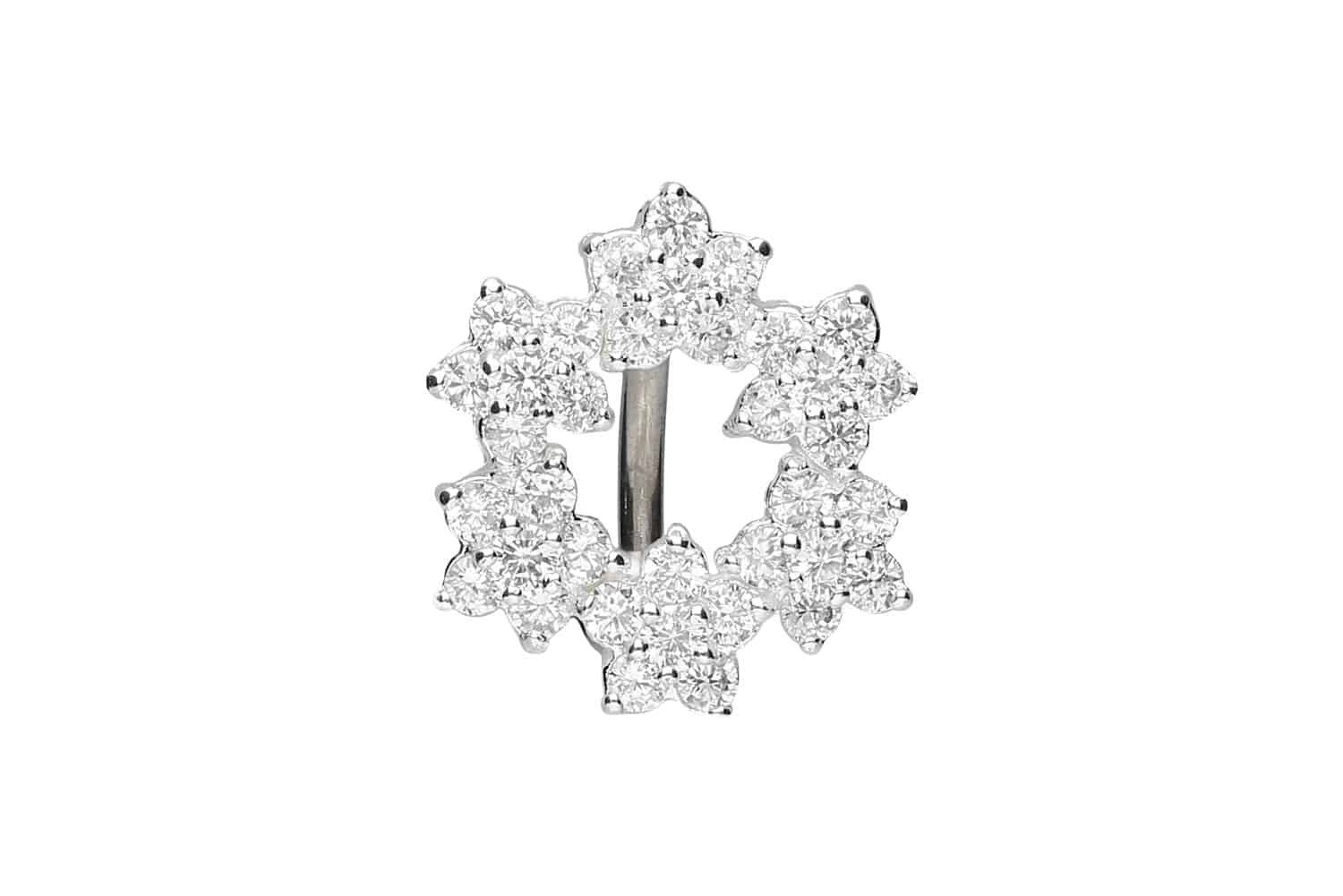 Bauchnabelpiercing Chirurgenstahl Bananabell mit Brass-Design BLUMENKRANZ