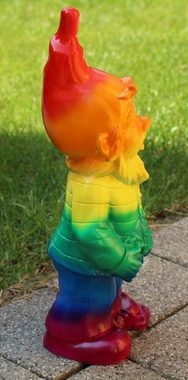 Otto Müller Gartenzwerg Gartenzwerg Gartenfigur Deko Zwerg Sträfling Gefangener Regenbogen bemalt Pride LGBT H 36 cm