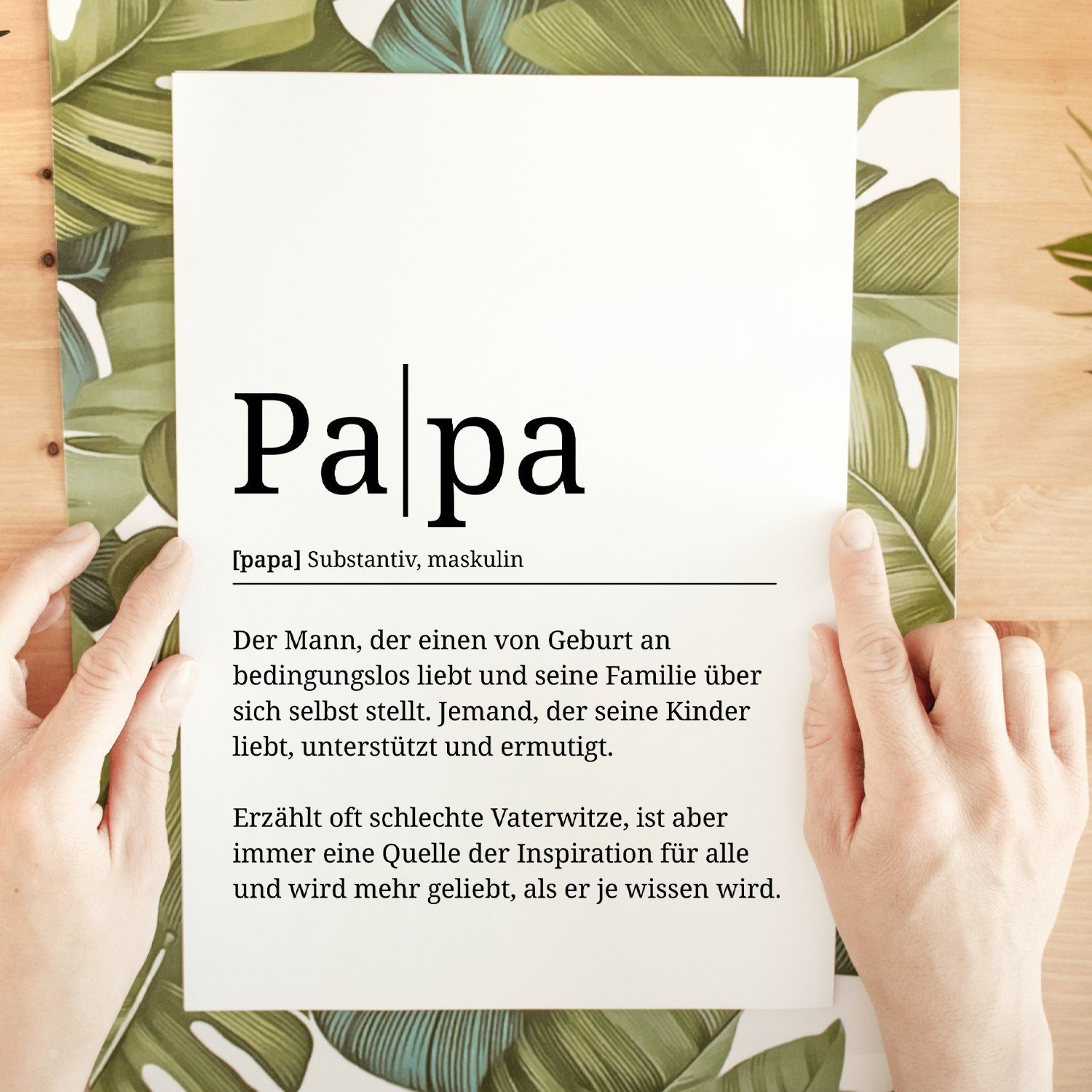 Papa Tigerlino Wandbild Vatertag Definition Geburtstag Poster Geschenk