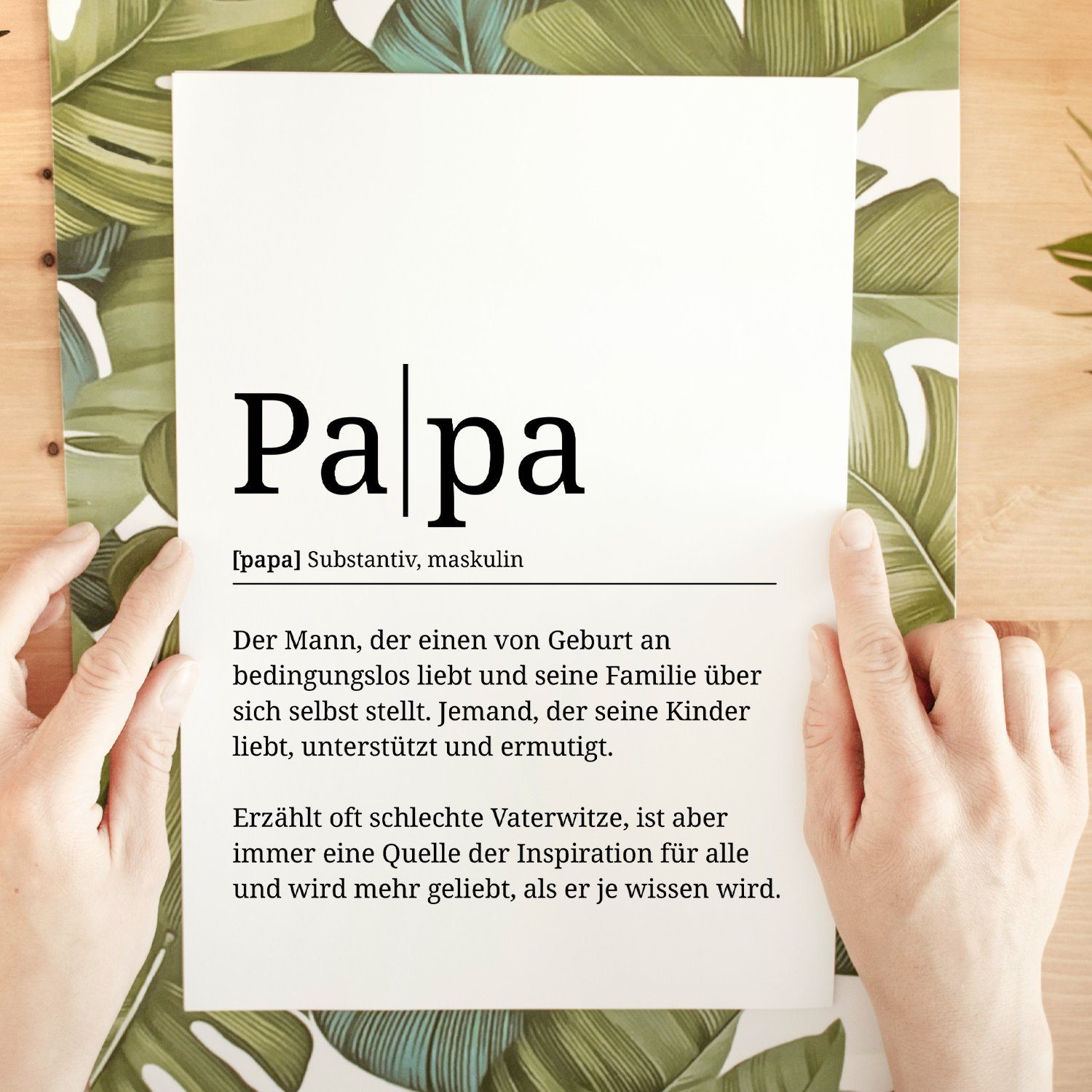 Tigerlino Poster Papa Definition Wandbild Geburtstag Vatertag Geschenk