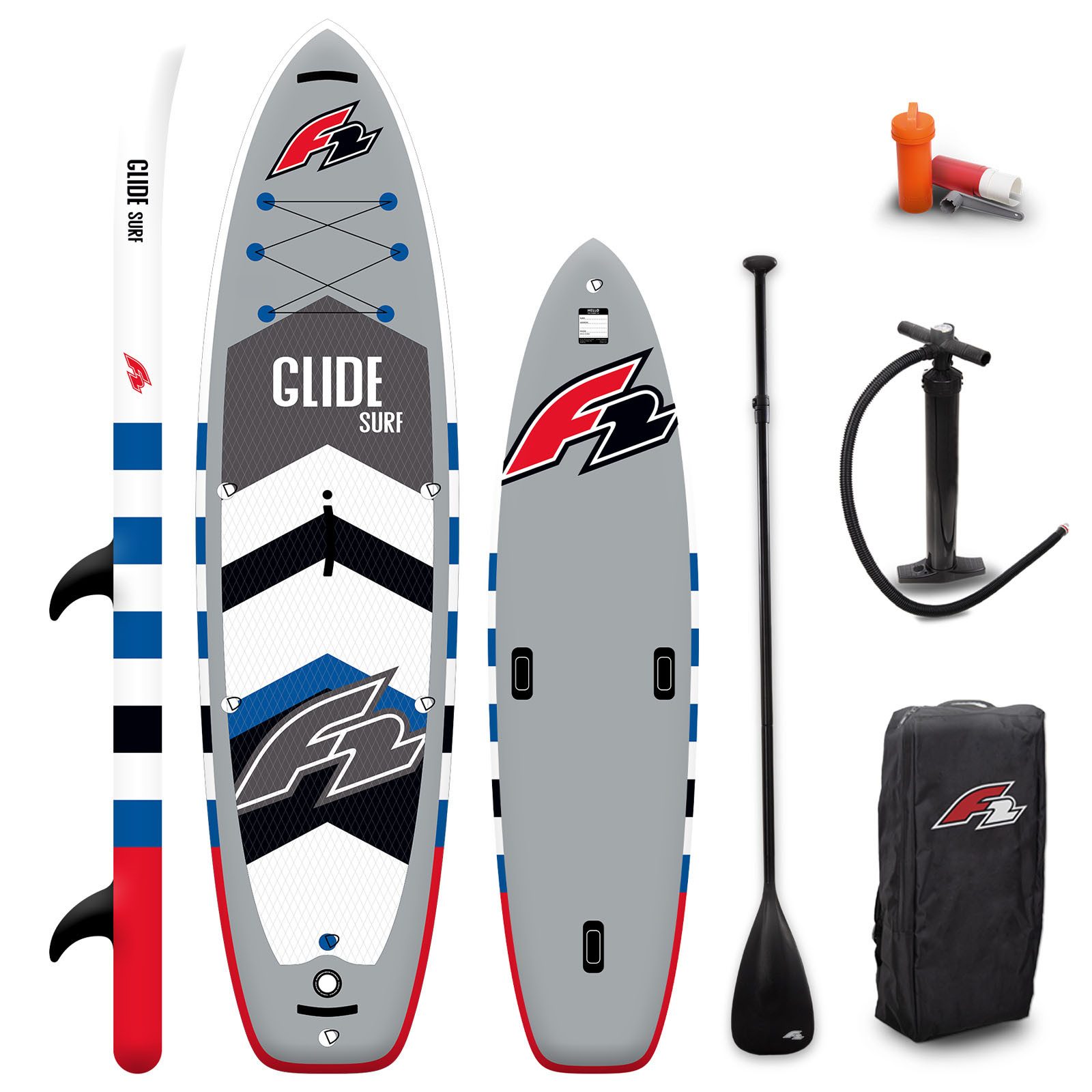 SUP-Board F2 SUP Stand Up Paddle Board Glide Surf 10'8'' Grau 2024