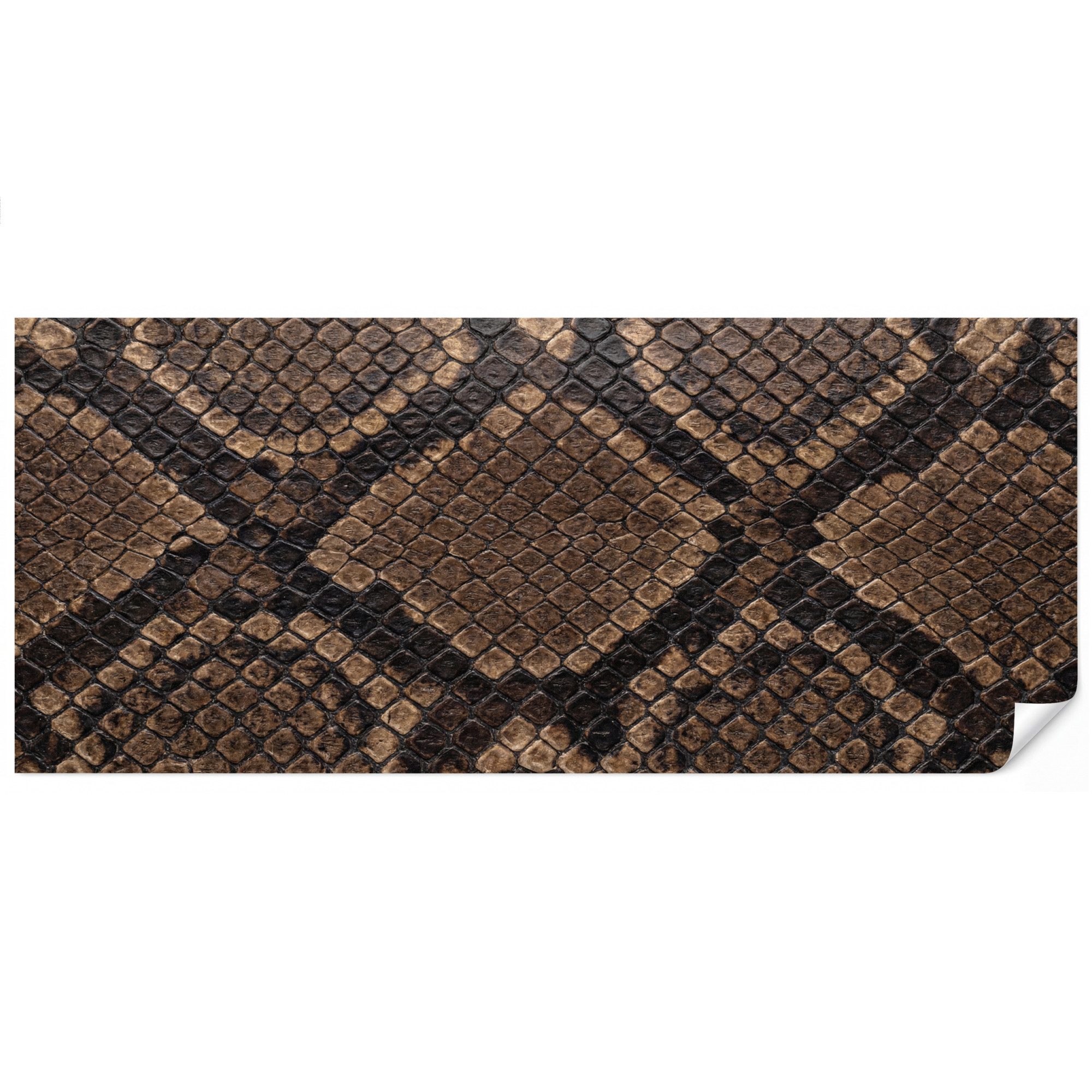 OnlyWow Fototapete Python - Schuppen - Bronze, Matt, bedruckt, Wandtapete, Wohnzimmer, Schlafzimmer, Wanddekoration 500x220cm