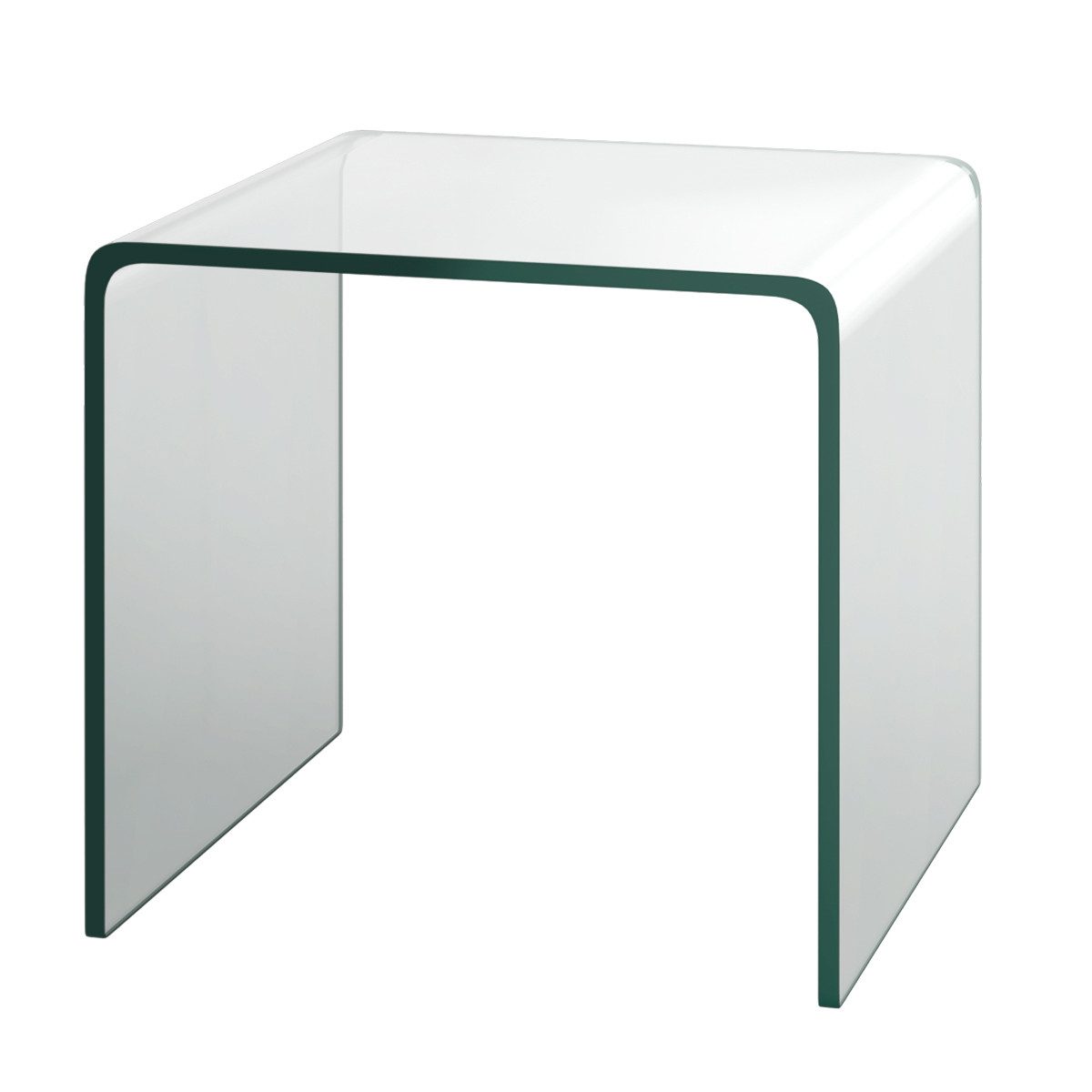 KOMFOTTEU Couchtisch, quadratischer Beistelltisch aus transparentem Glas