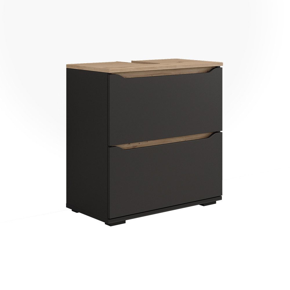 Vicco Waschbeckenunterschrank Ruben, Anthrazit/Artisan-Eiche, 60.2 x 62.5 cm mit 2 Schubladen