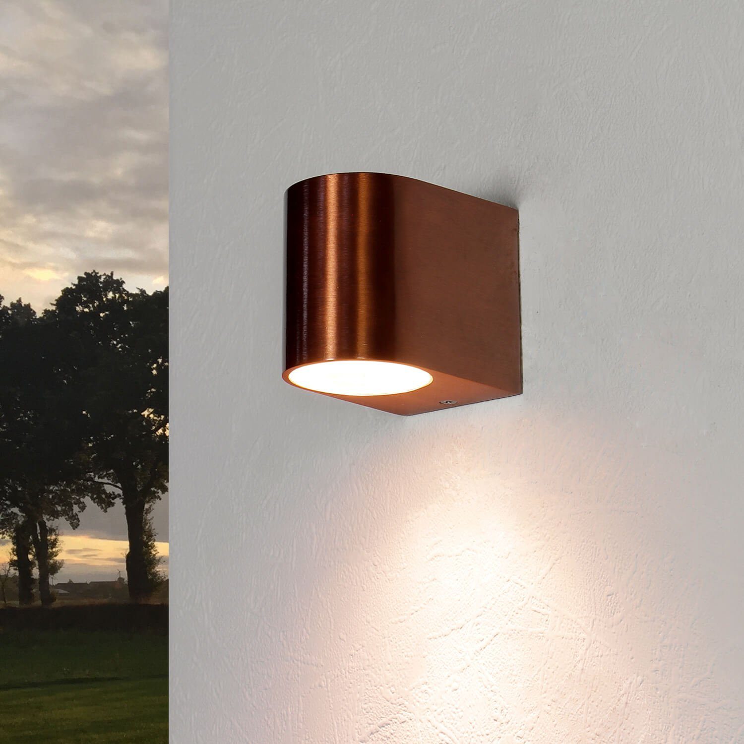 Licht-Erlebnisse Außen-Wandleuchte »AALBORG«, AußenWandlampe Kupfer  halbrund Haus Hof Balkon Lampe online kaufen | OTTO