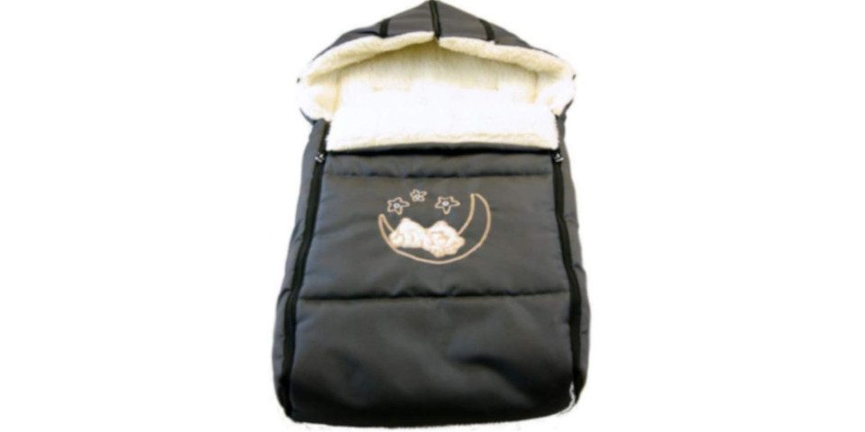 GOLDKIDS Rodel Holzschlitten Kinderschlitten aus Buchenholz (Rückenlehne inkl. Zugseil, + Winterfußsack Schlittensack 40 x 90 cm), Fußsack Schlitten Kinderwagen