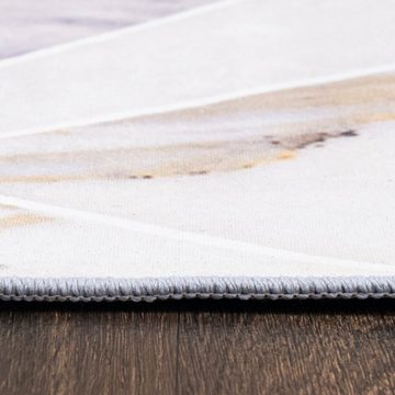 Designteppich Modern Teppich Wohnzimmerteppich Beige Grau, Mazovia, 80 x 150 cm, Fußbodenheizung, Allergiker geeignet, Rutschfest