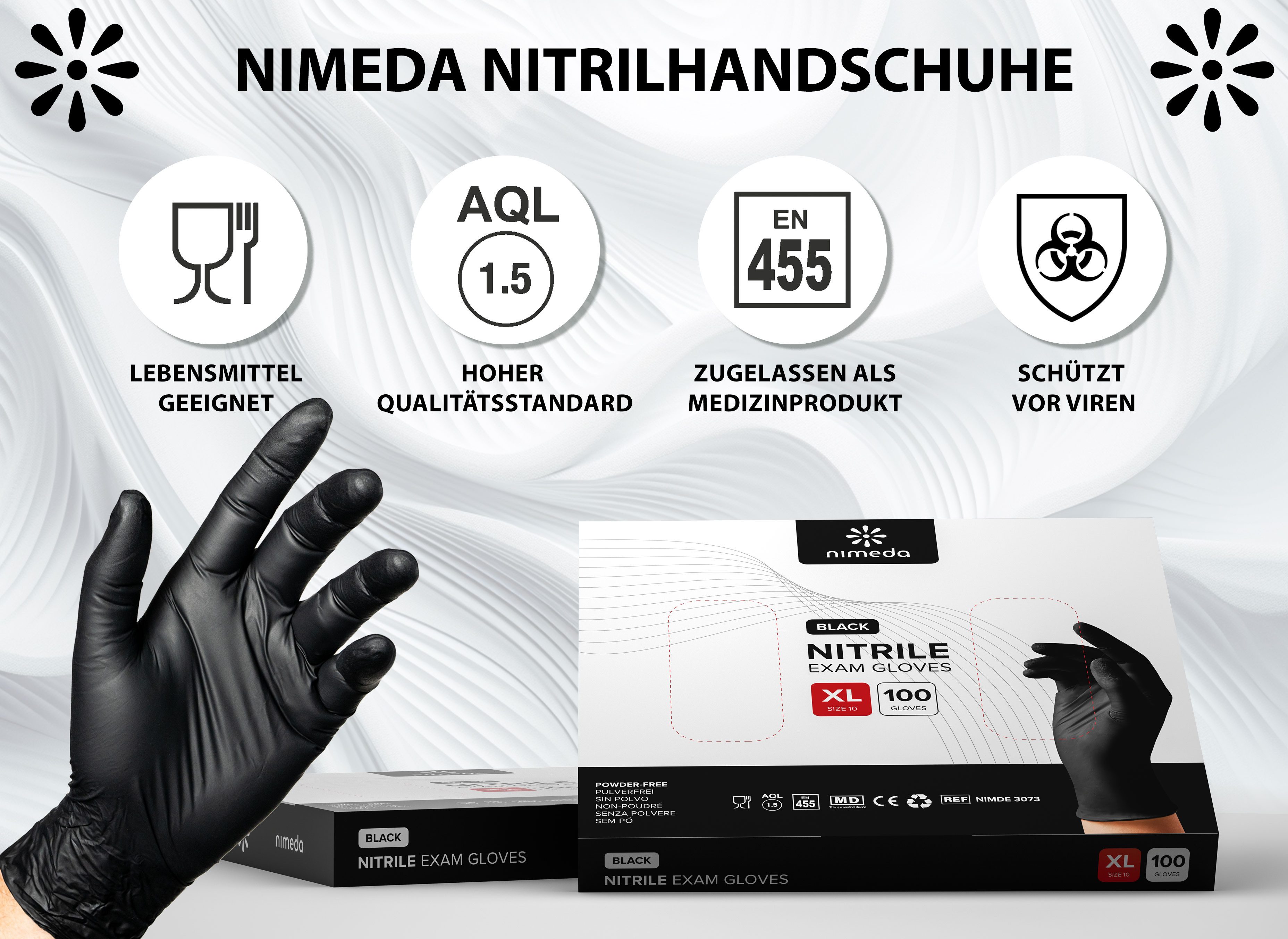 Kemes Einweghandschuhe Nitrilhandschuhe 100 Stück Einmalhandschuhe Gummihan günstig online kaufen