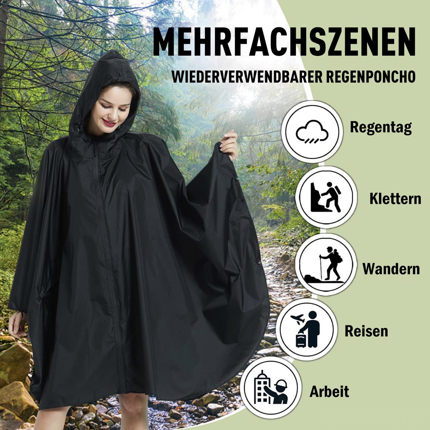 Refttenw Regenjacke 3 in 1 Einstellbar günstig online kaufen