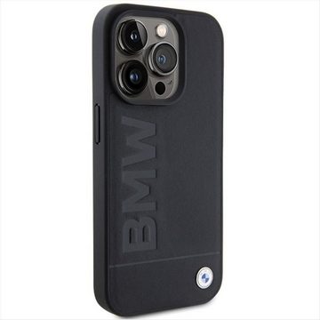 BMW Smartphone-Hülle BMW Apple iPhone 15 Pro Max Schutzhülle Case Leather Hot Stamp Schwarz
