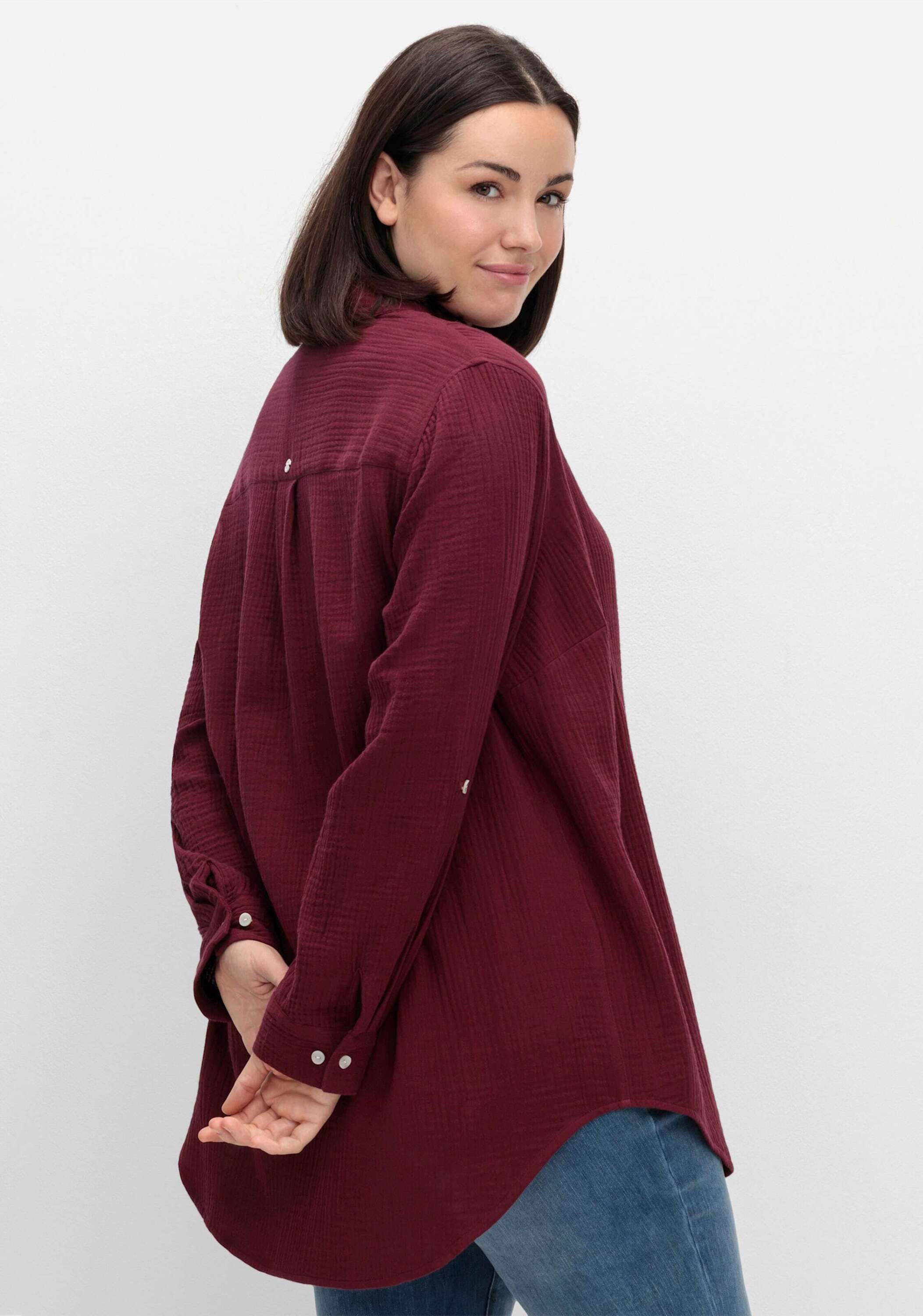 Sheego Klassische Bluse Hemdbluse Langarm