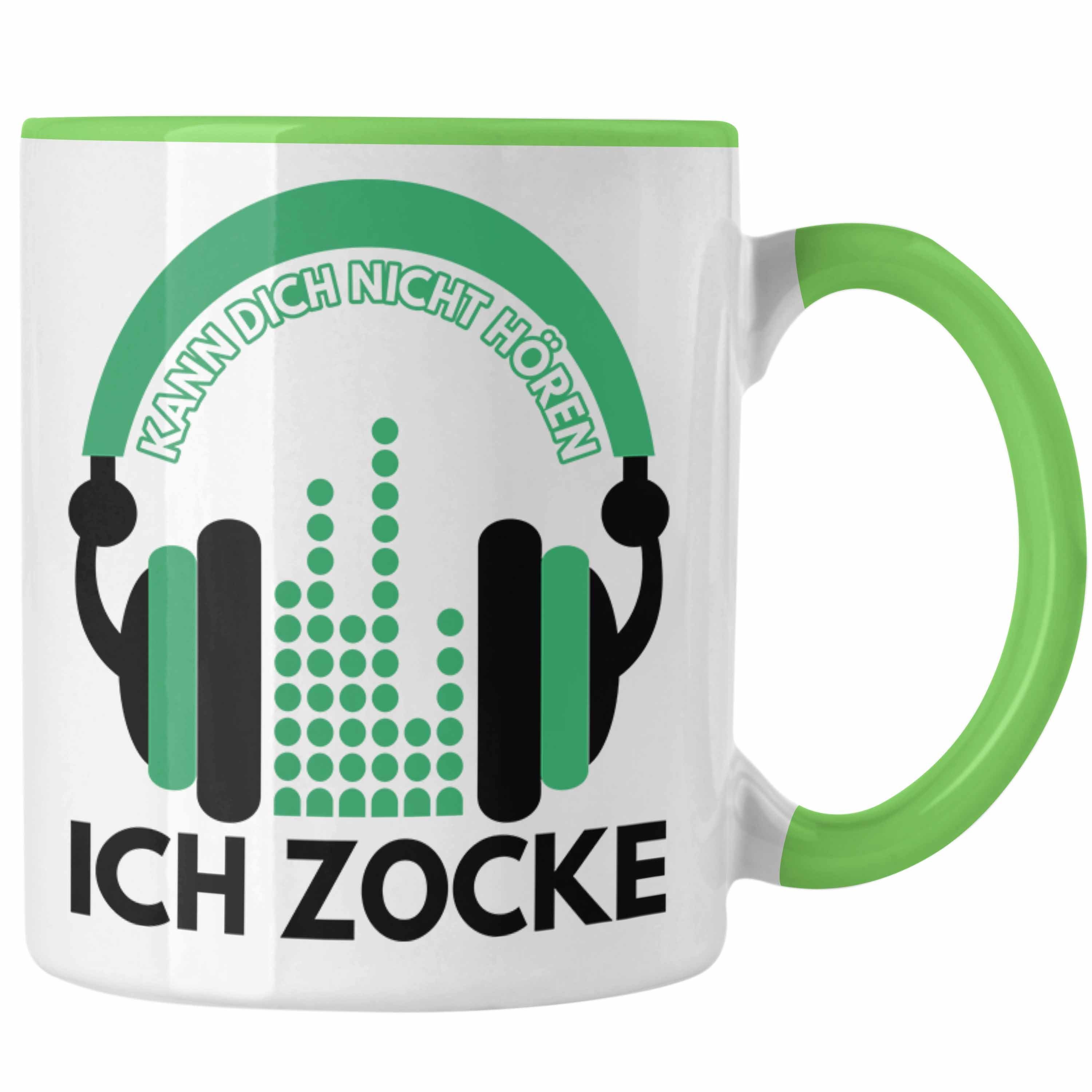 Trendation Tasse Trendation - Kann Dich Nicht Hören Ich Zocke Tasse Geschenk Gamer Gamergirl Grün